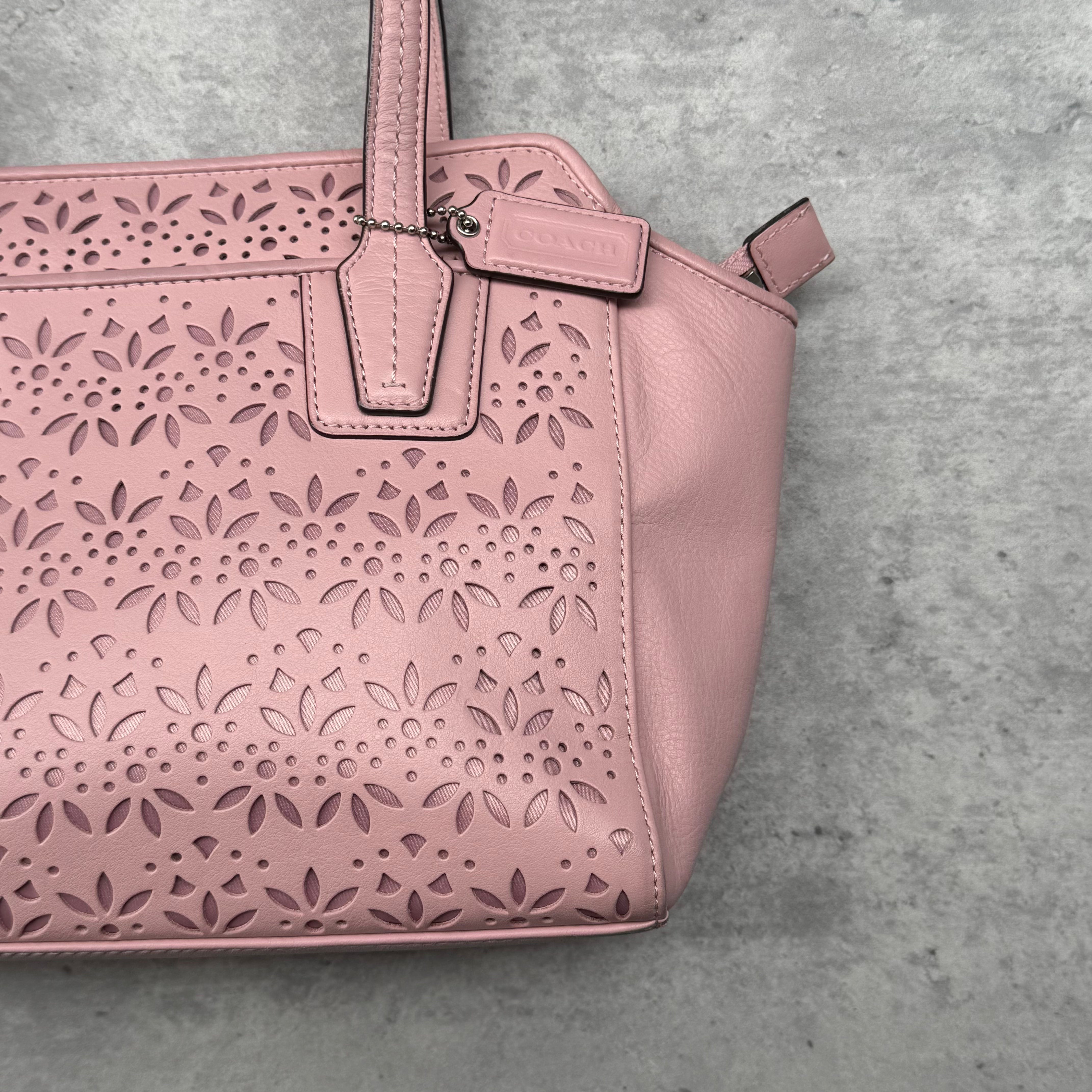Coach 2Way Taylor Eyelet Bette Mini Tote Bag Pink