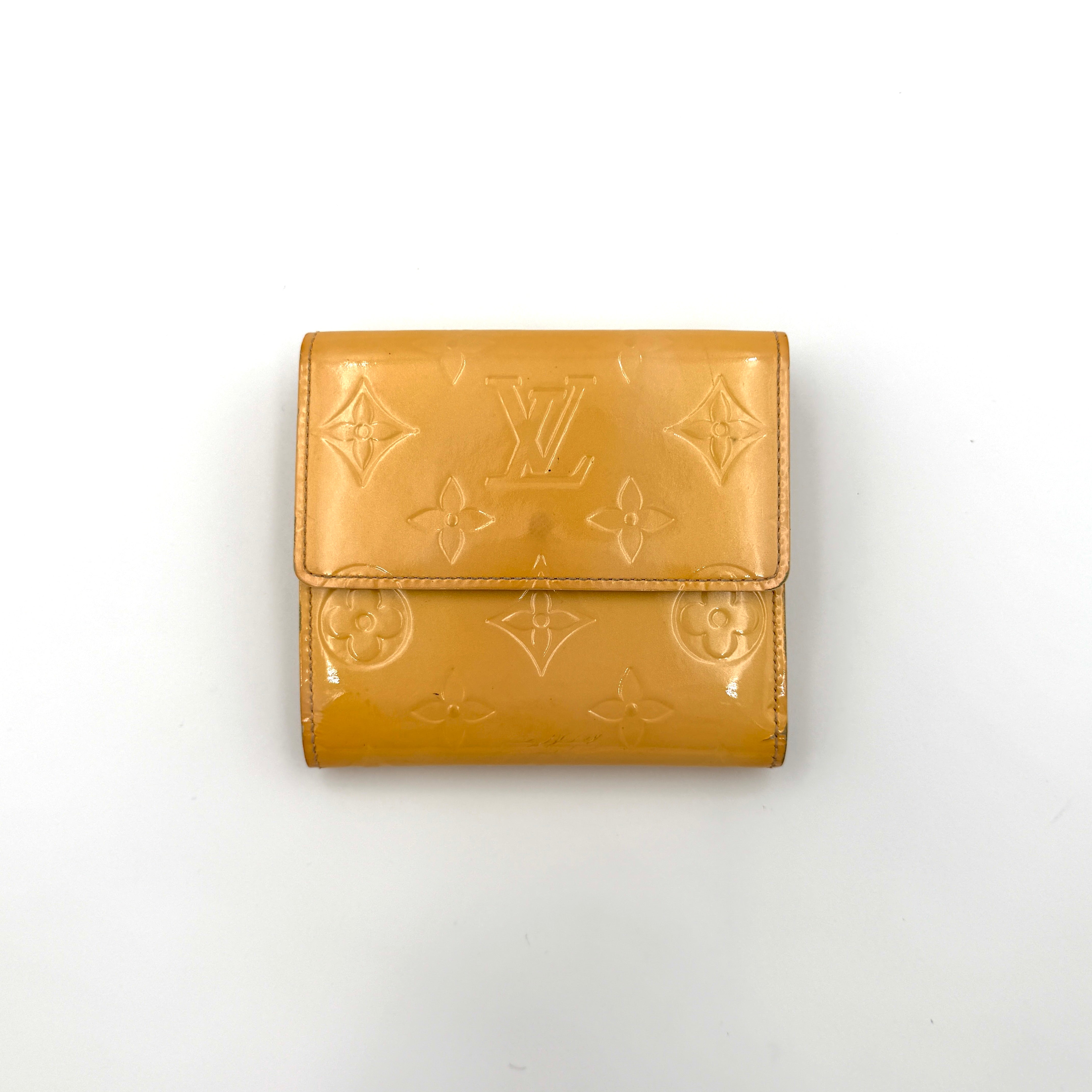 Louis Vuitton Monogram Vernis Elise Wallet Tan