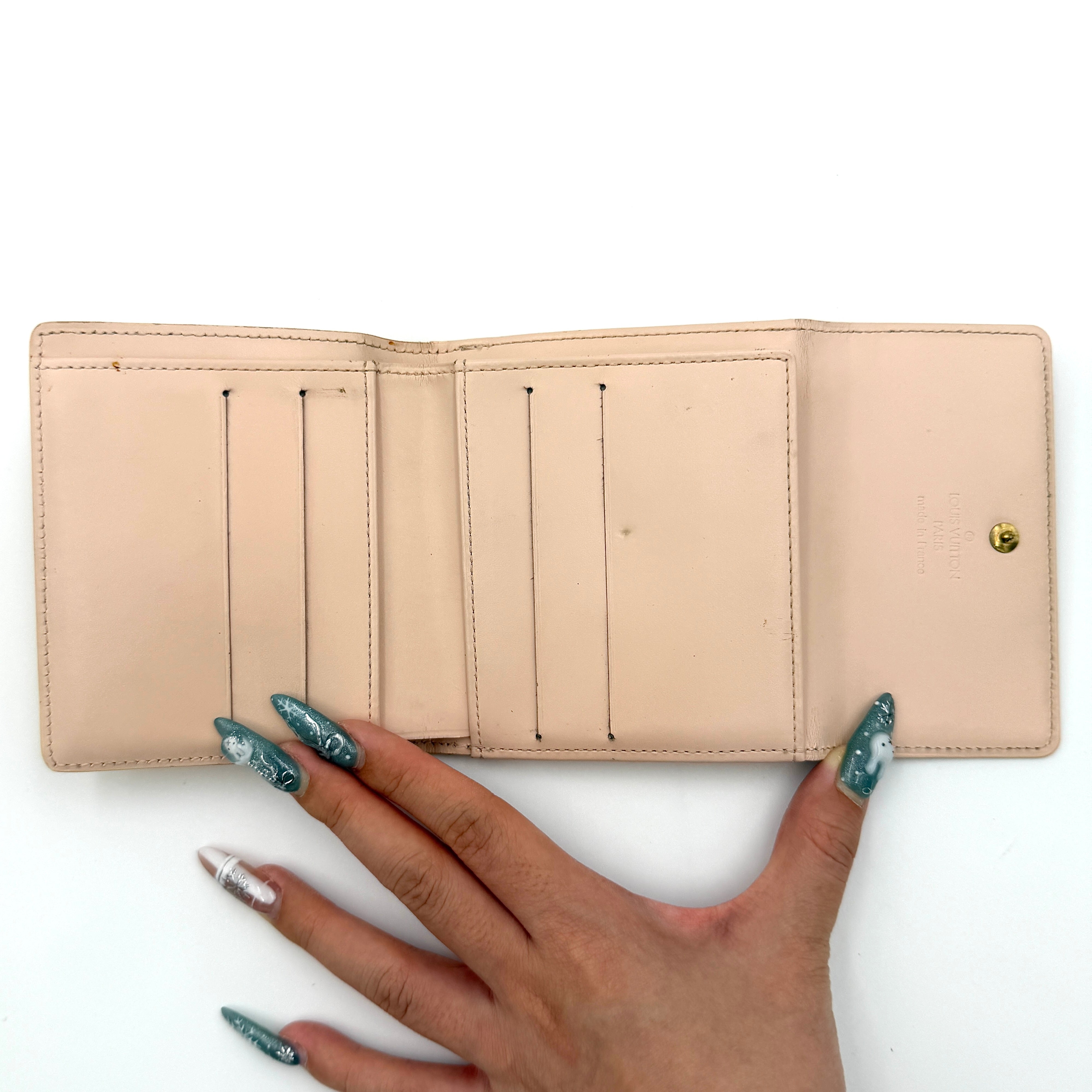 Louis Vuitton Monogram Vernis Elise Wallet Tan