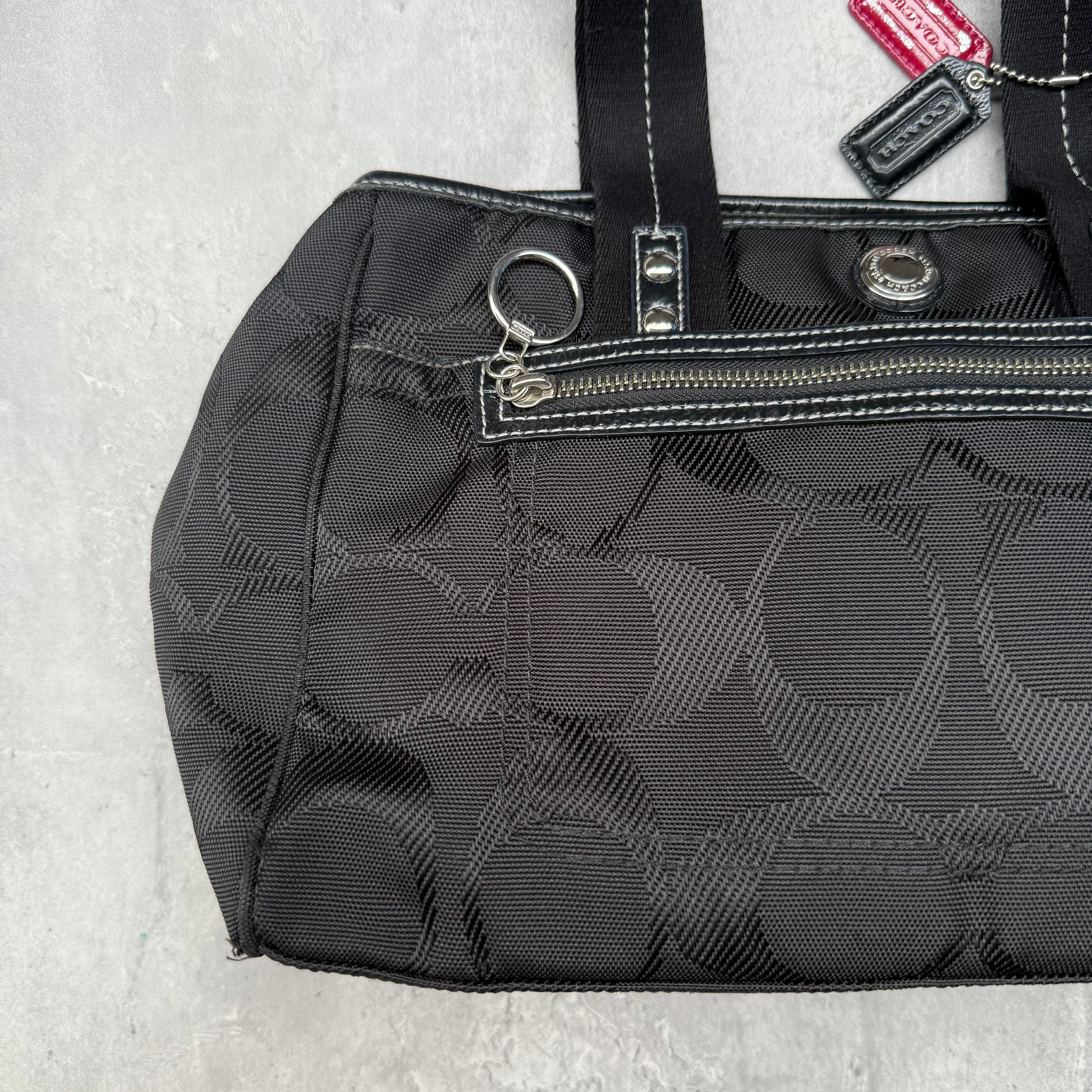 Coach Signature Kyra Daisy Canvas Tote Bag Black