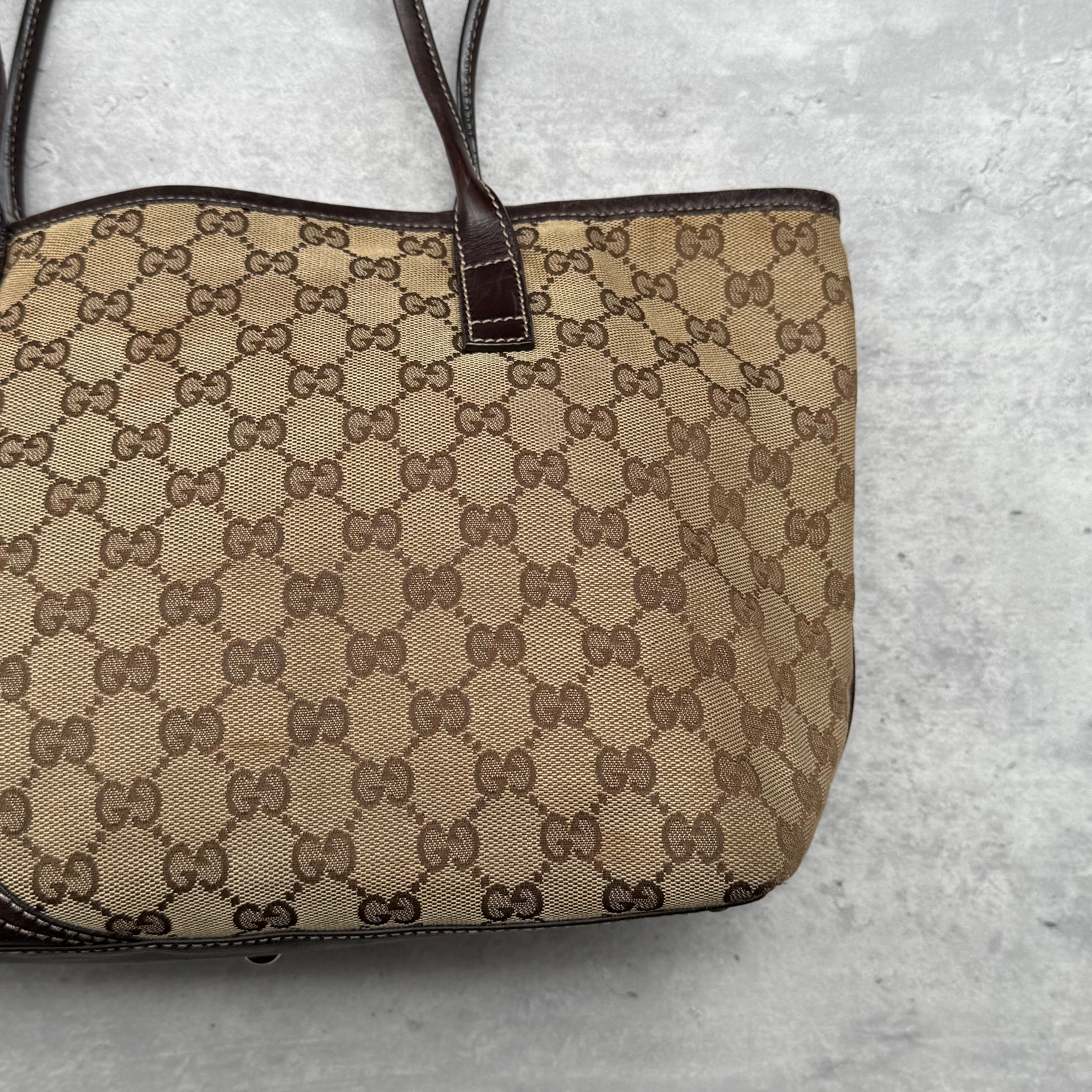 Gucci Britt GG Monogram Tote Bag Beige