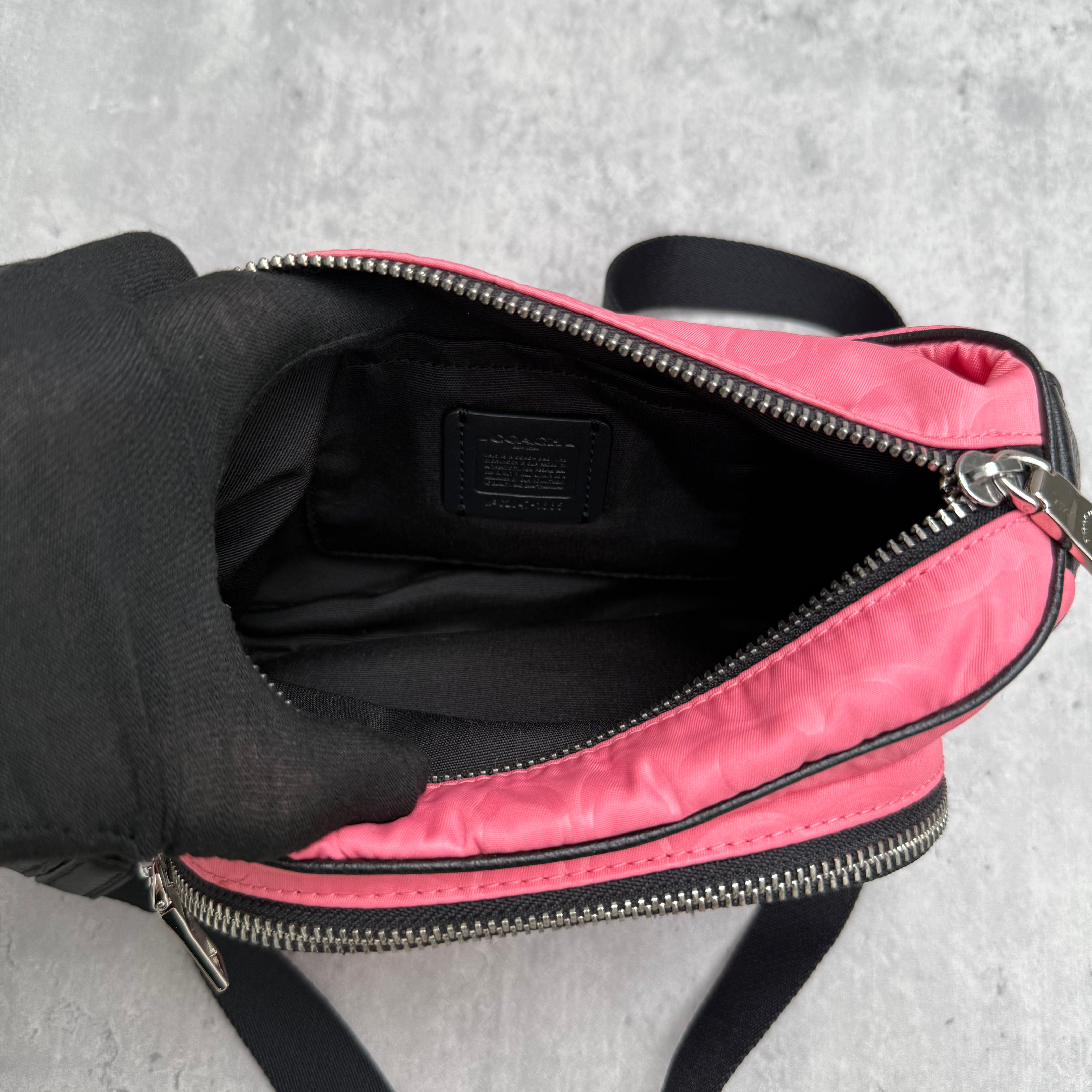 Coach Court Belt Bag Pink/Black