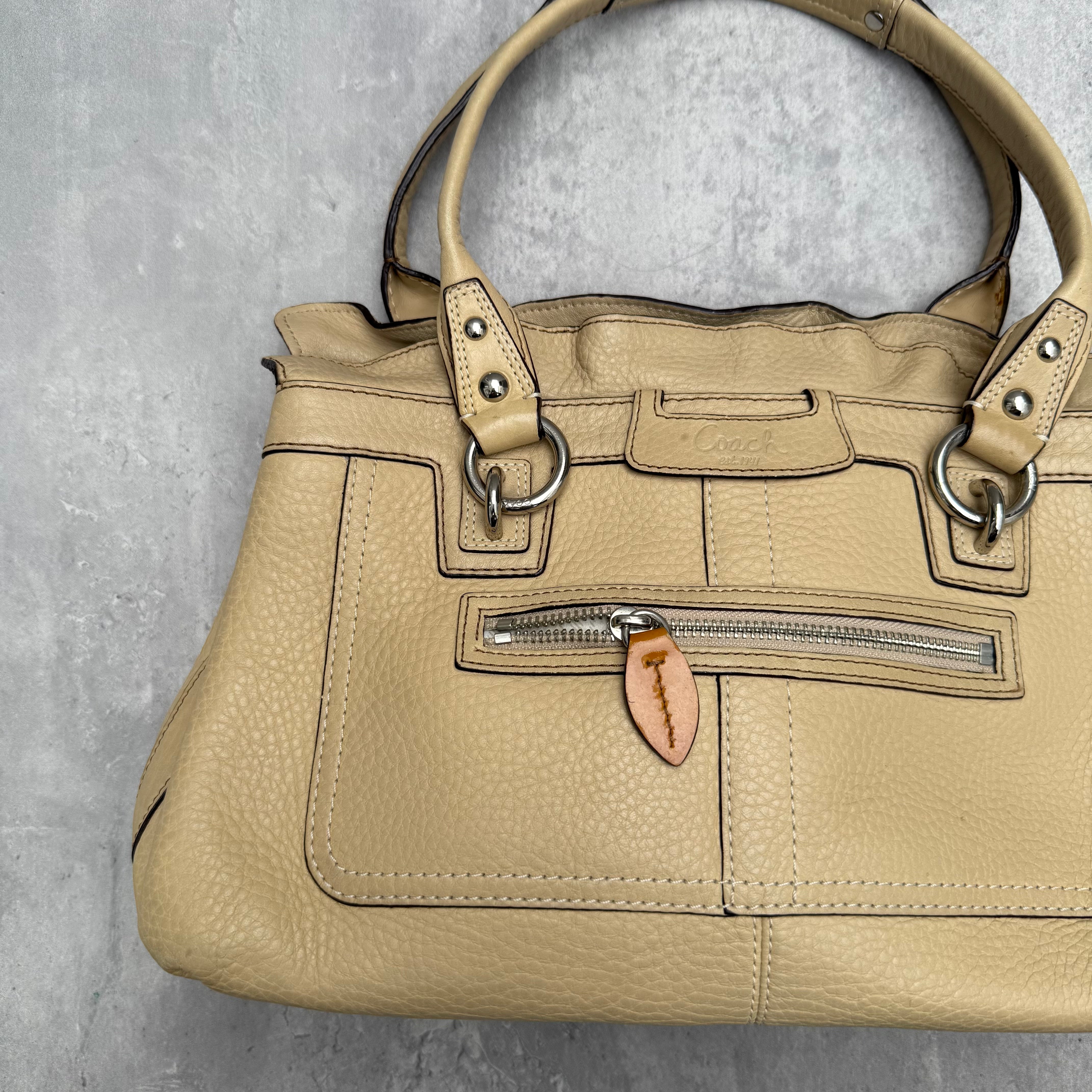 Coach Penelope Pebble Leather HandBag Cream