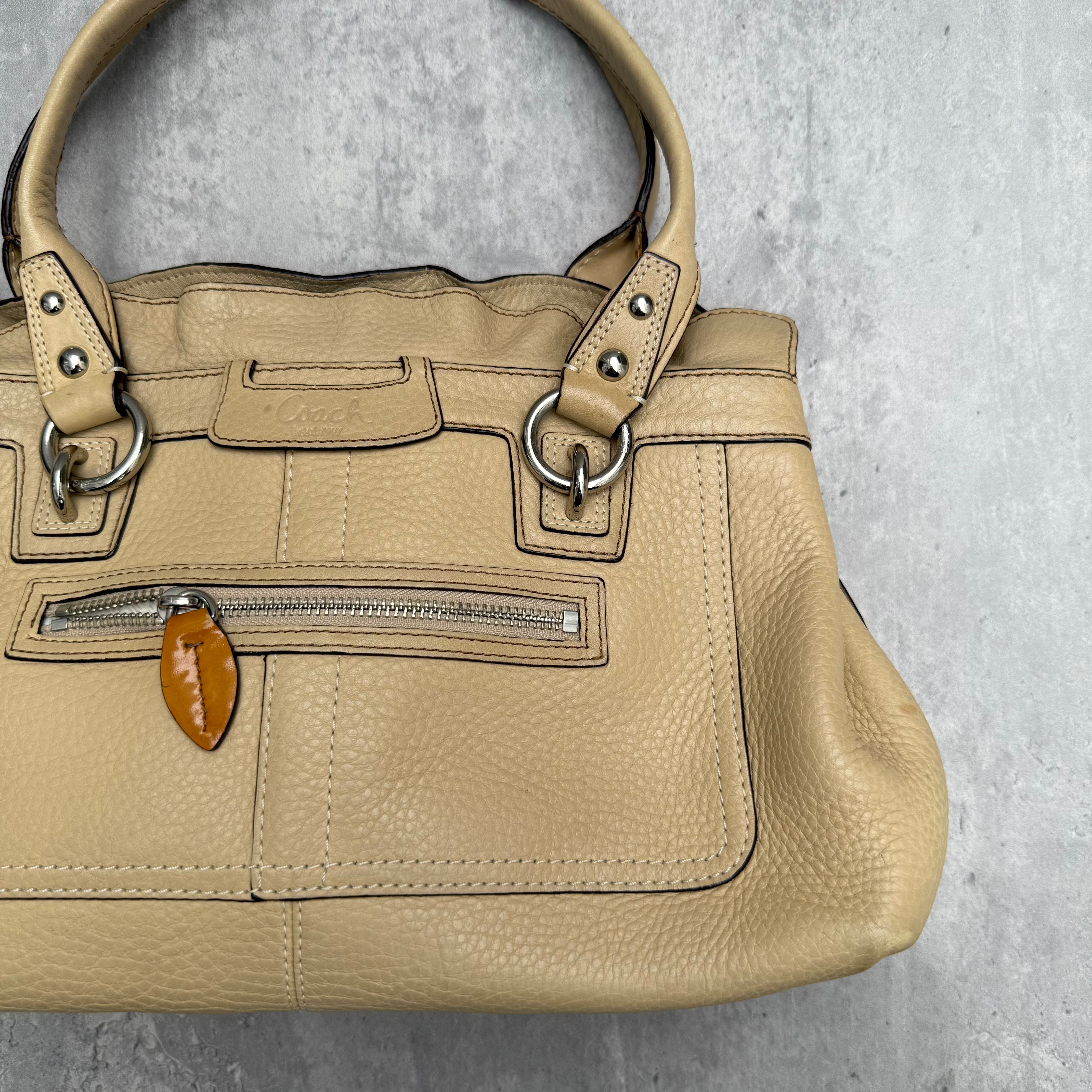 Coach Penelope Pebble Leather HandBag Cream