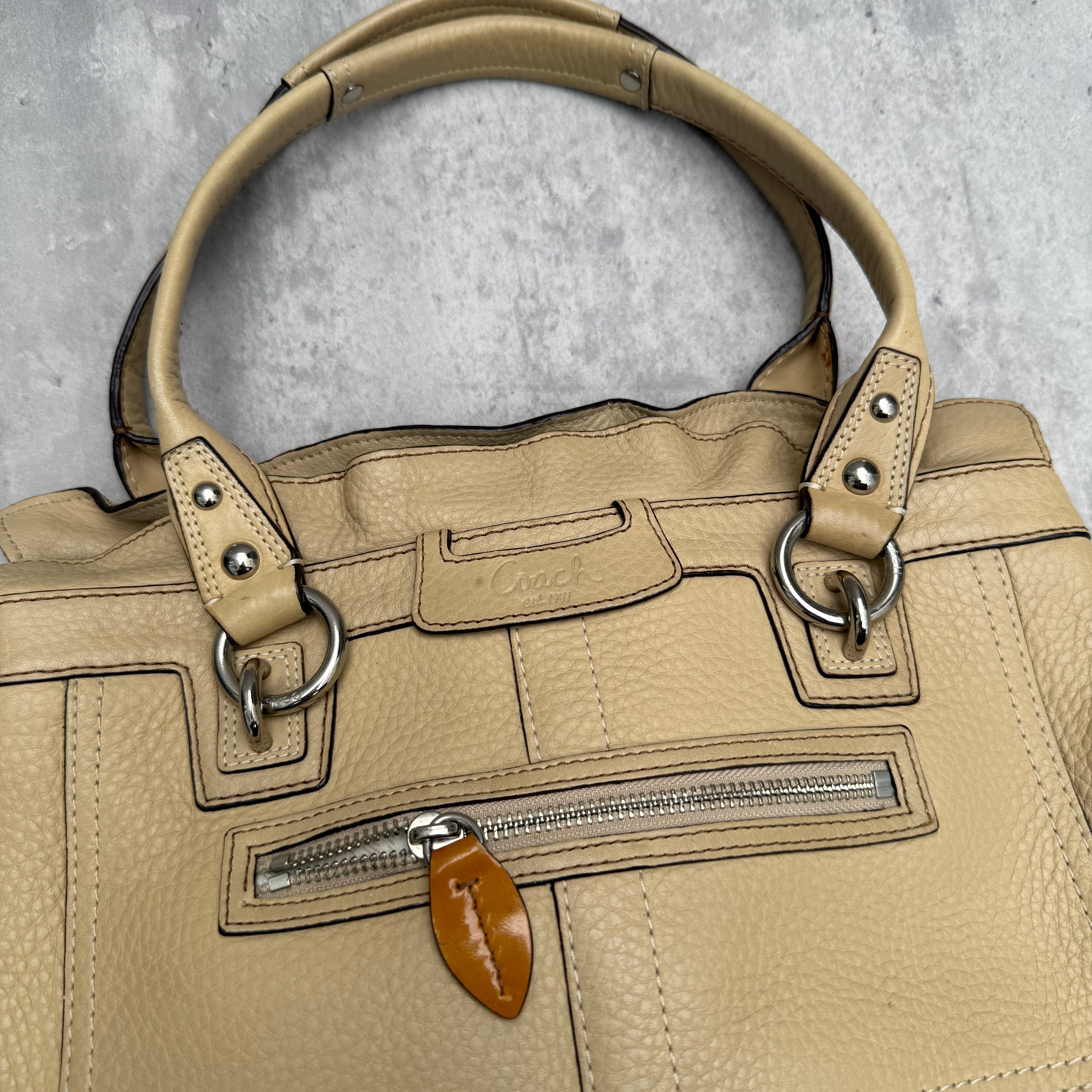 Coach Penelope Pebble Leather HandBag Cream