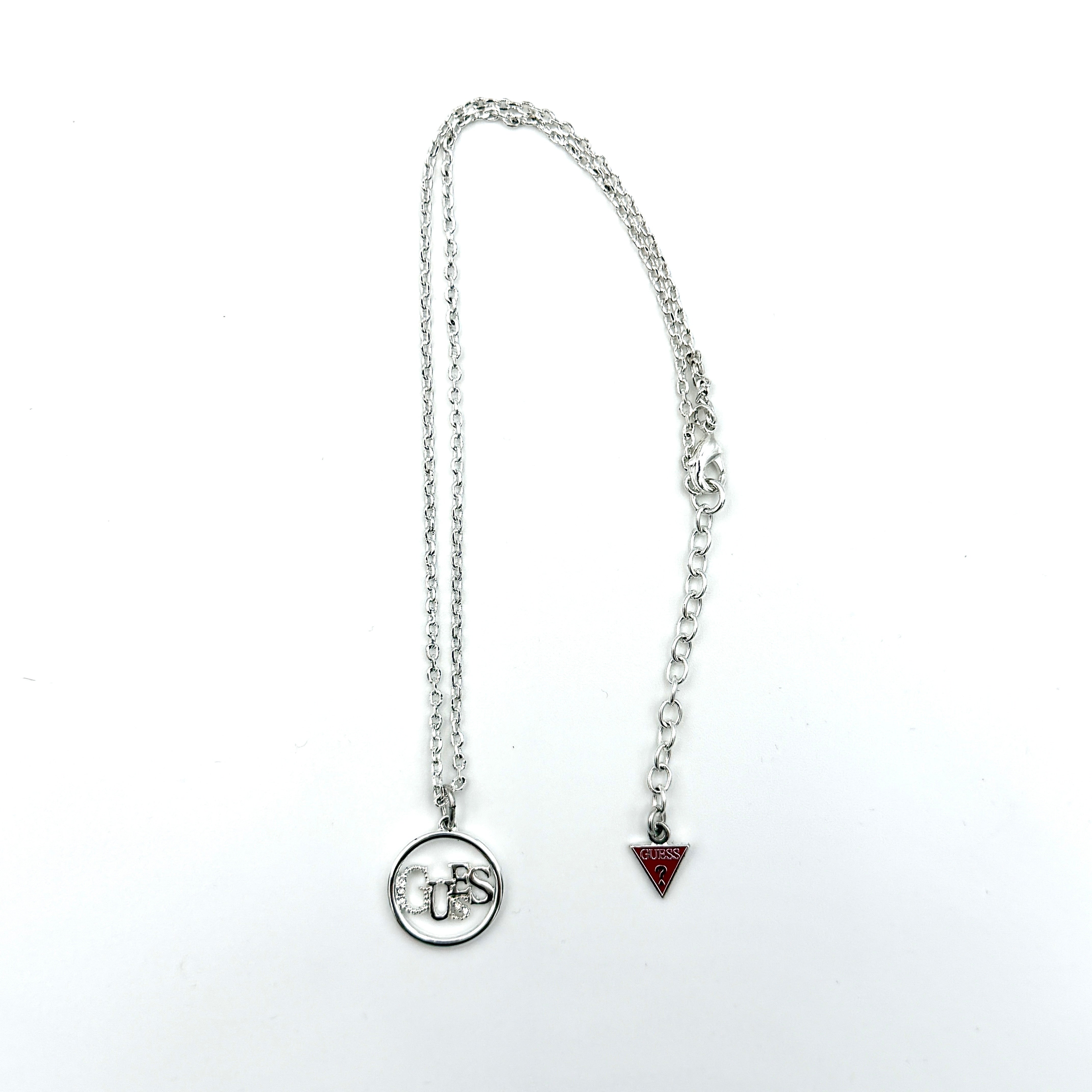 Guess Heart Necklace & Earrings Set Silver