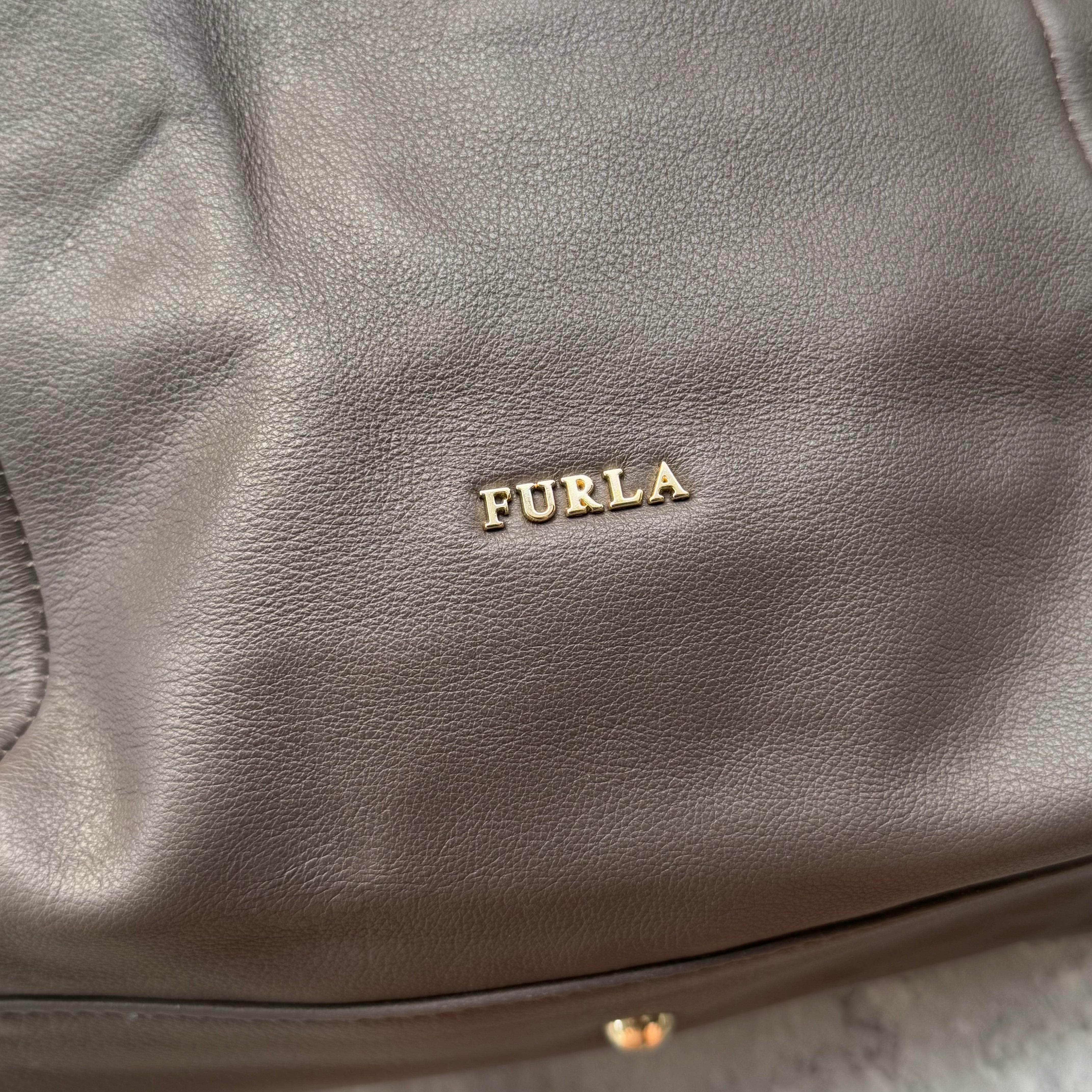 Furla 2Way Liz Daino Hobo Shoulder Bag Brown