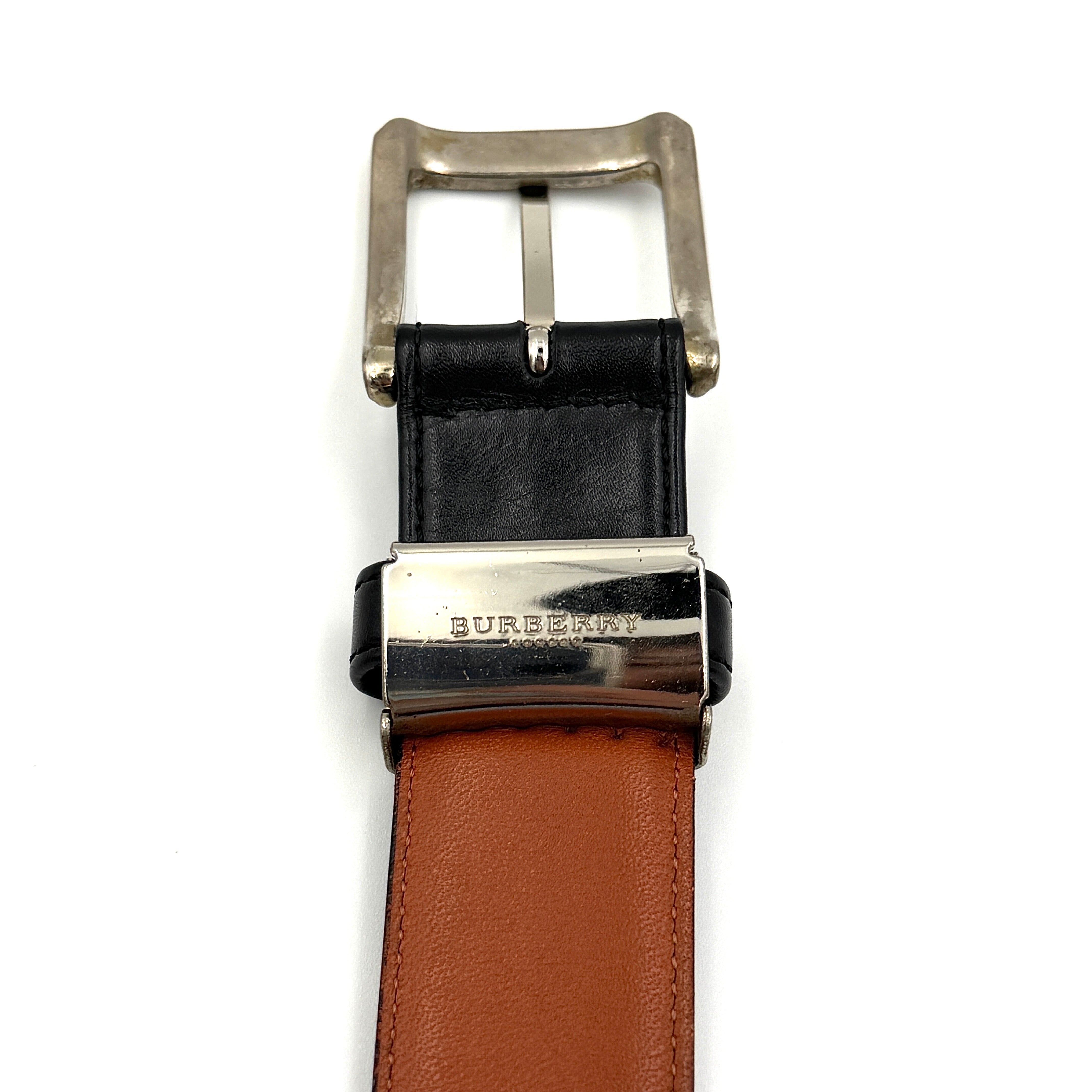 Burberry Horse Logo Leather Belt Black