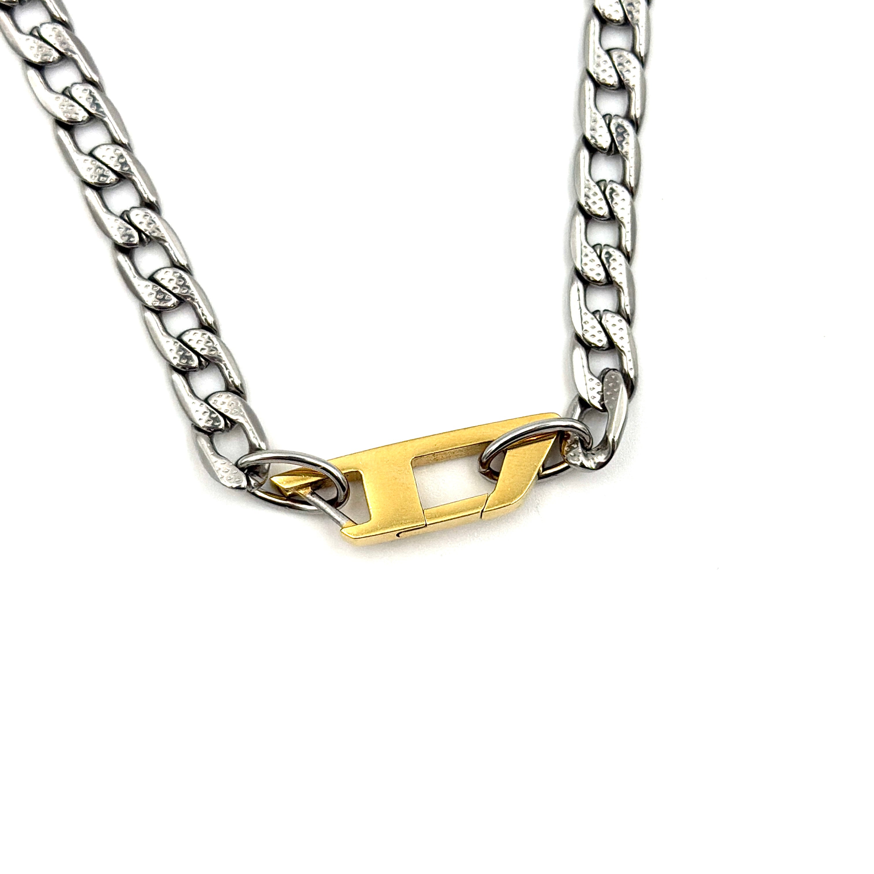 Diesel Gold D-Logo DX1343 Stainless Steel Chain Necklace