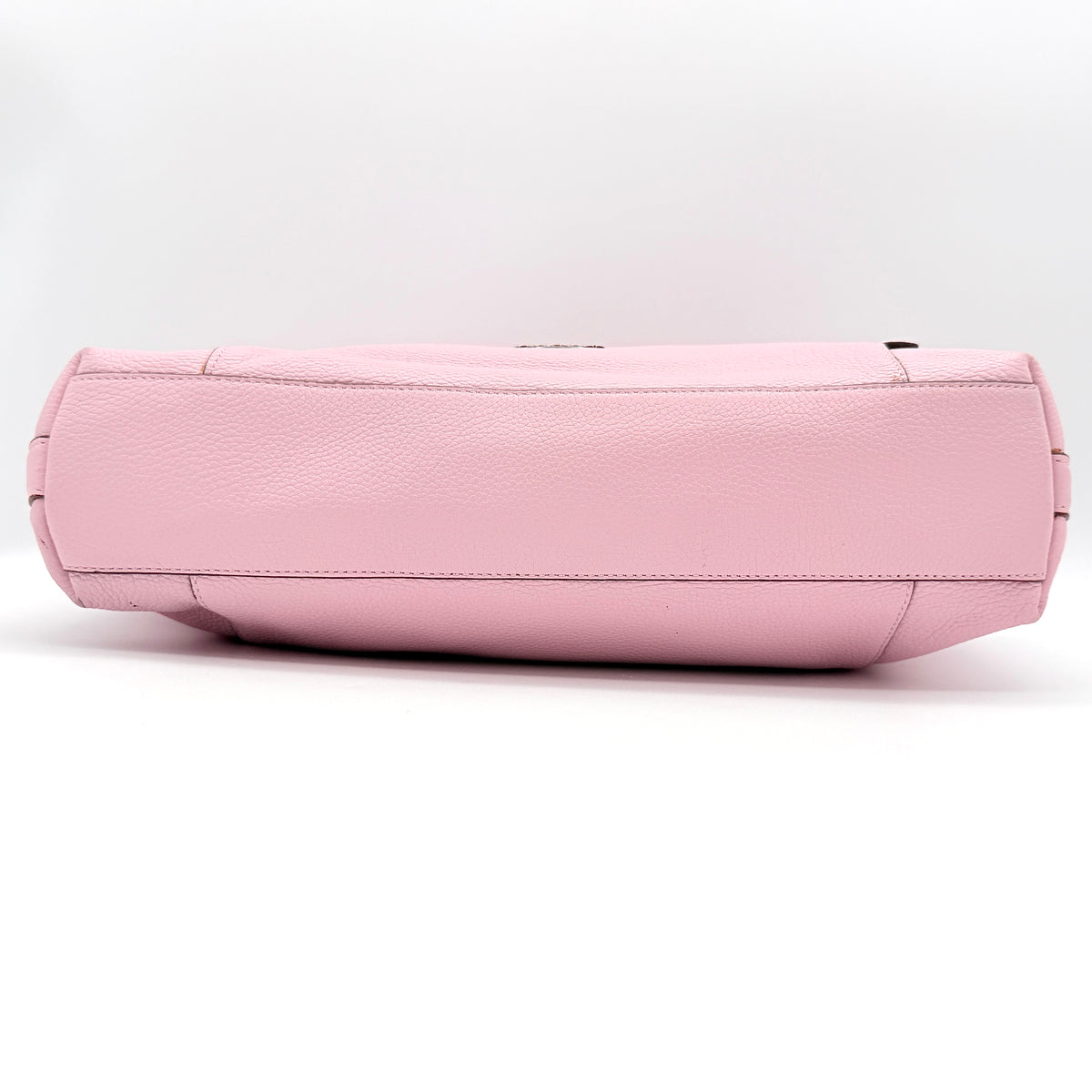 Coach 2Way Scout Hobo in pastel pink leather with silver hardware, shown with handle and detachable strap.