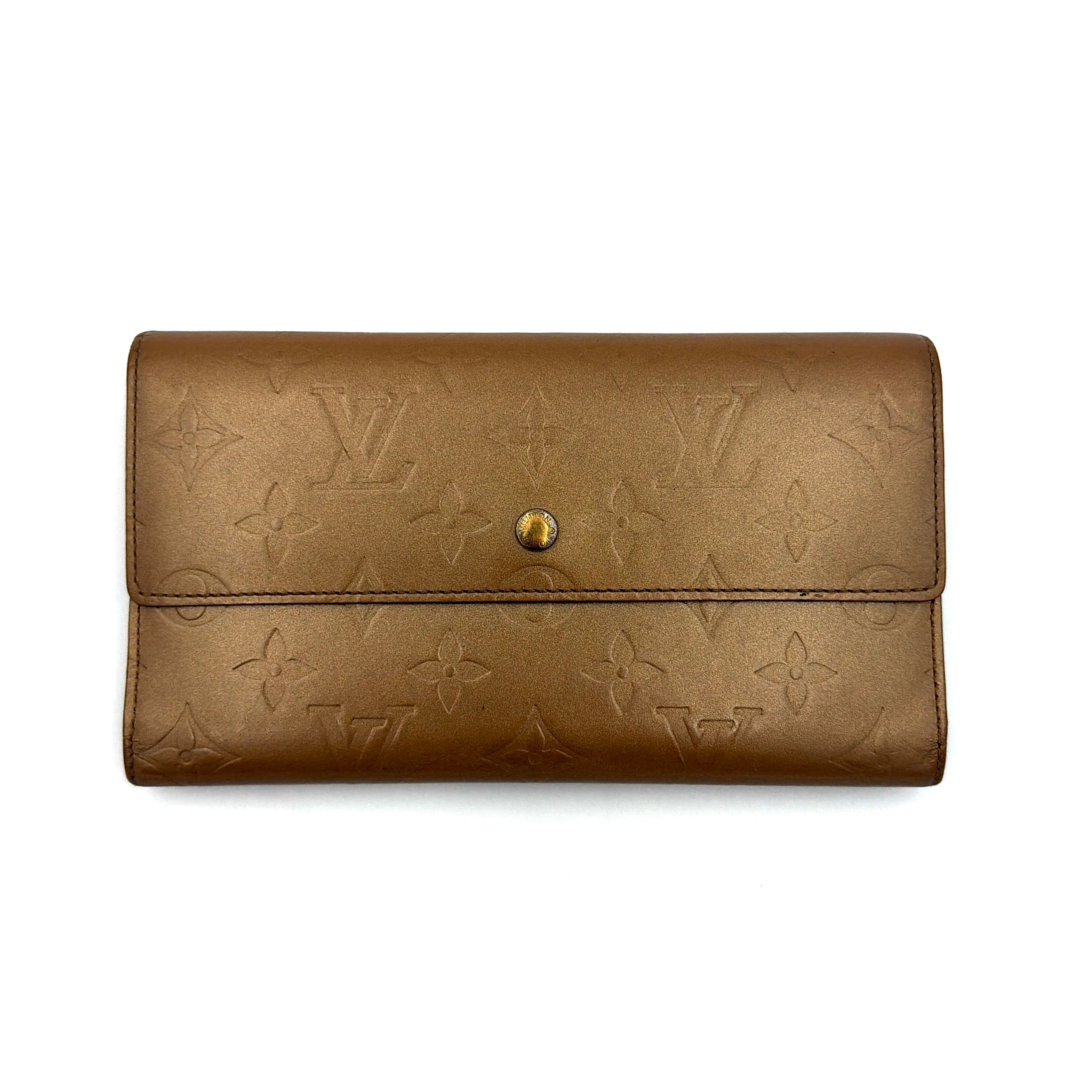 Louis Vuitton Monogram Vernis Sarah Long Wallet Gold