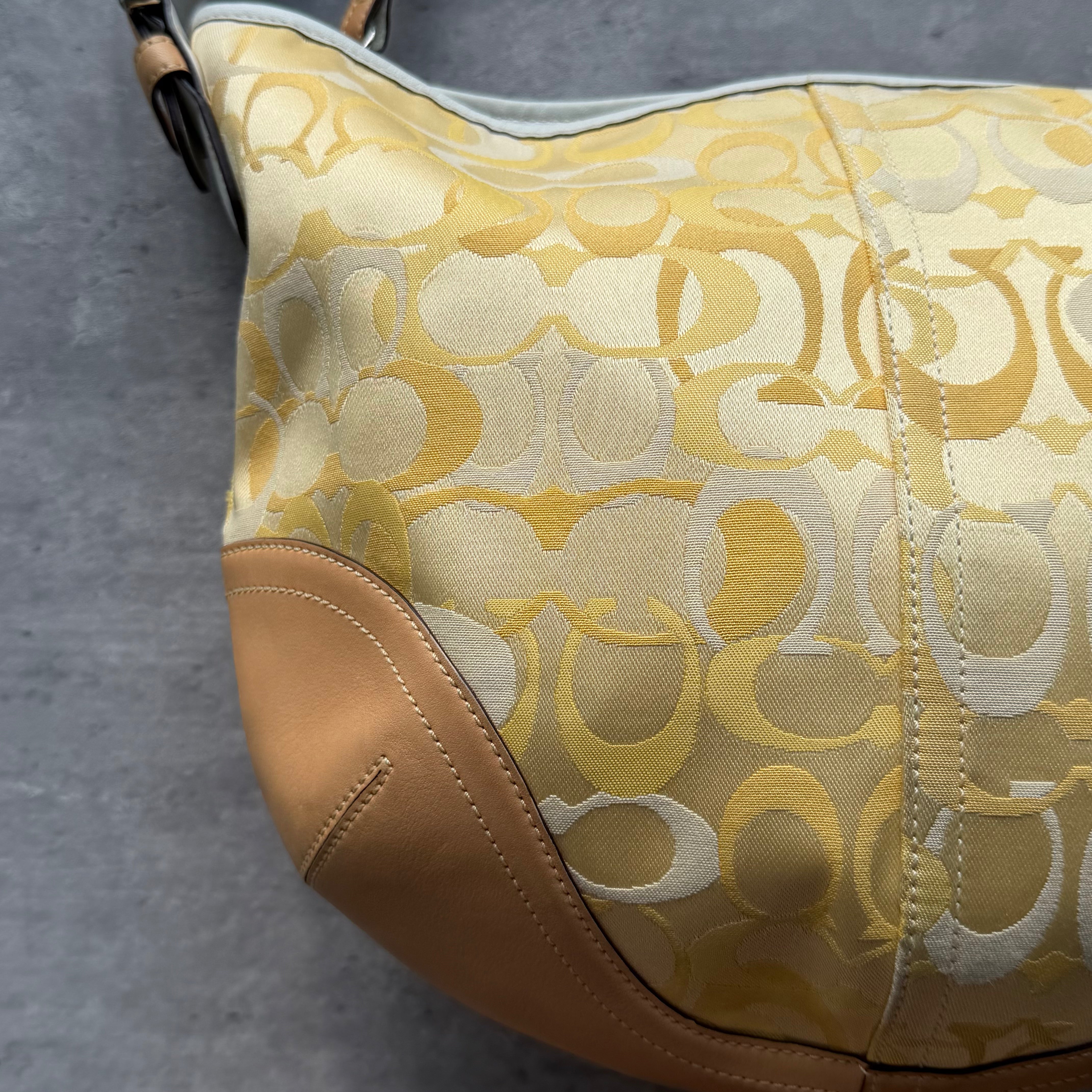 Coach Signature Soho Mini Hobo Shoulder Bag Yellow/Beige