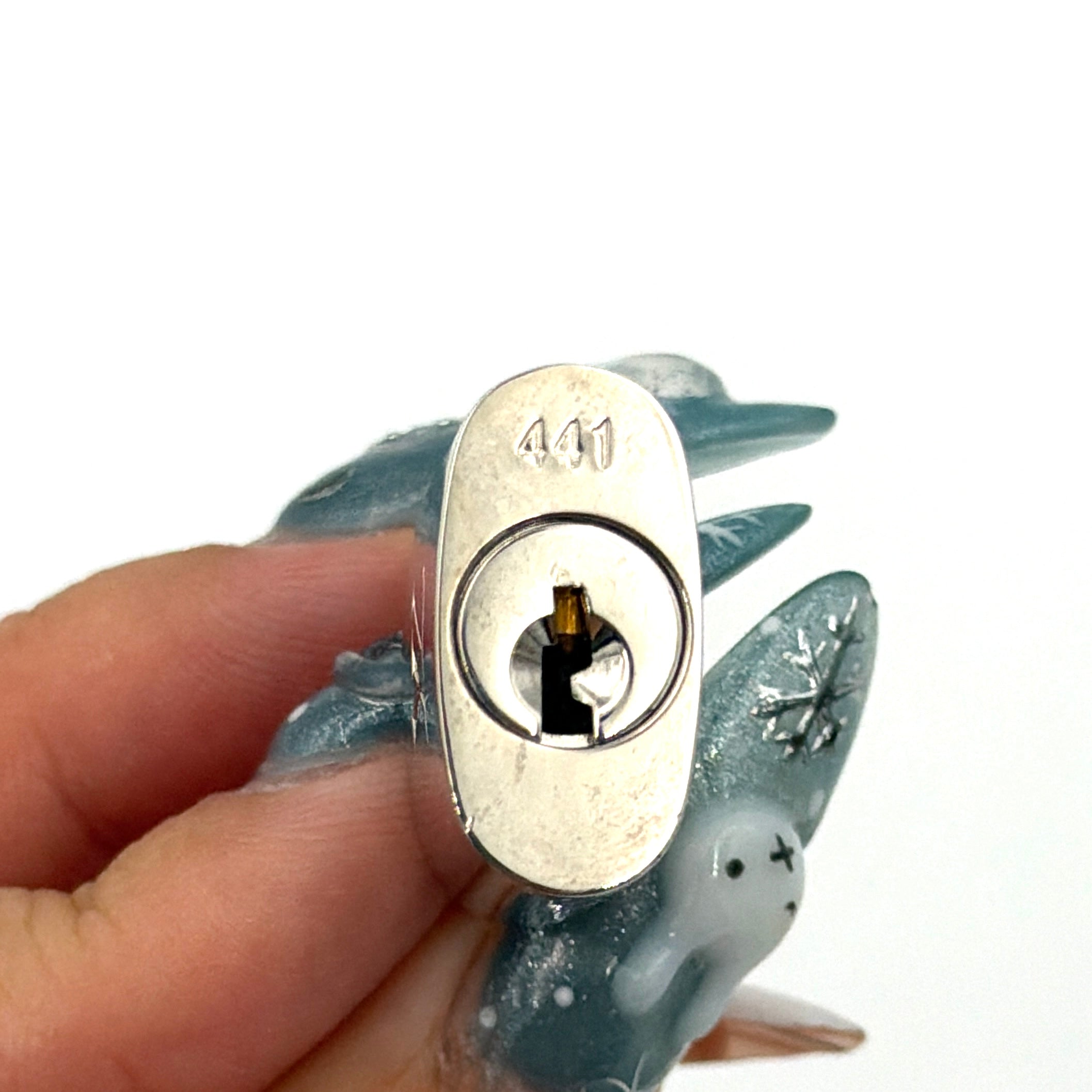 Louis Vuitton Metal Padlock Key Set Silver