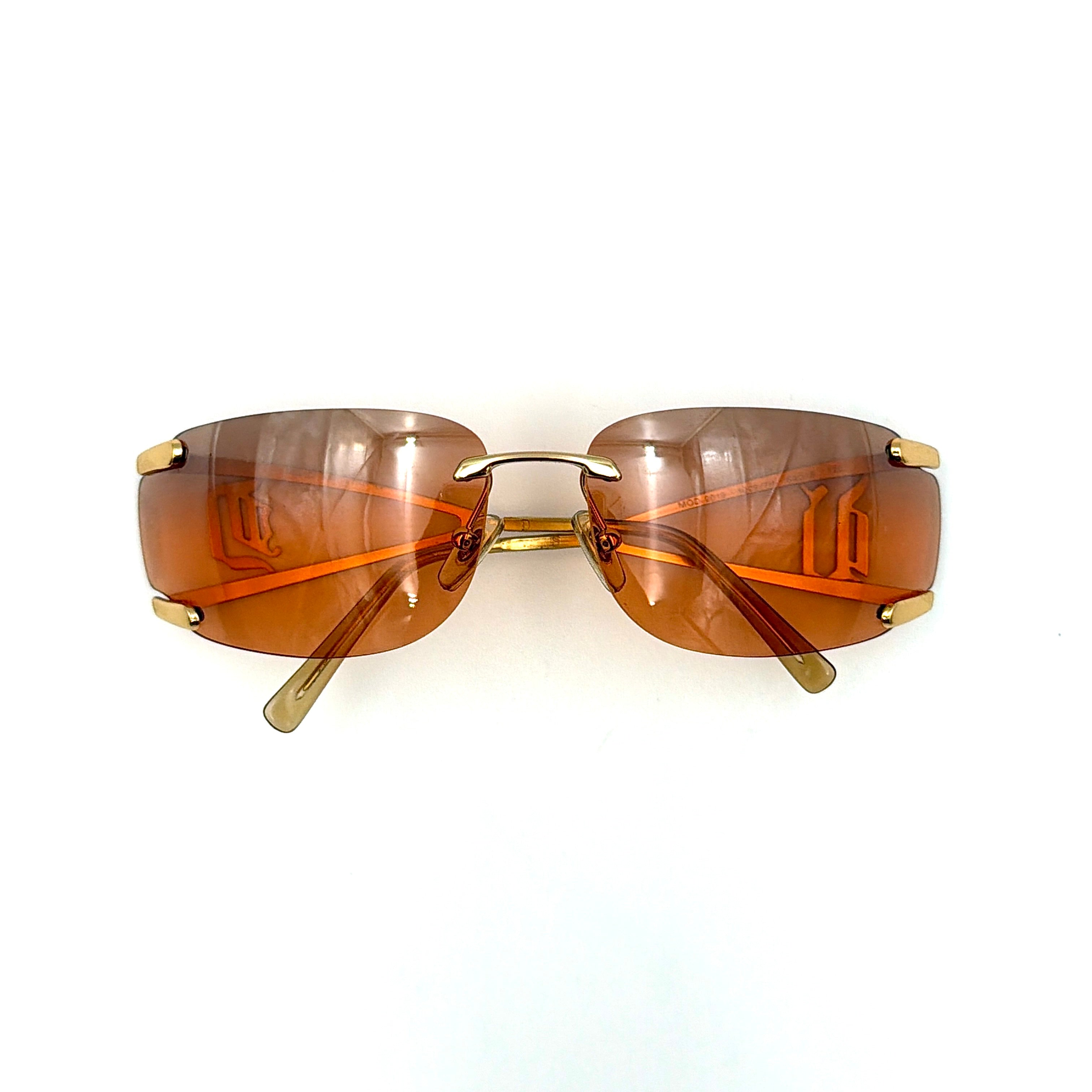 Versace Y2K Rimless Sunglasses Gold