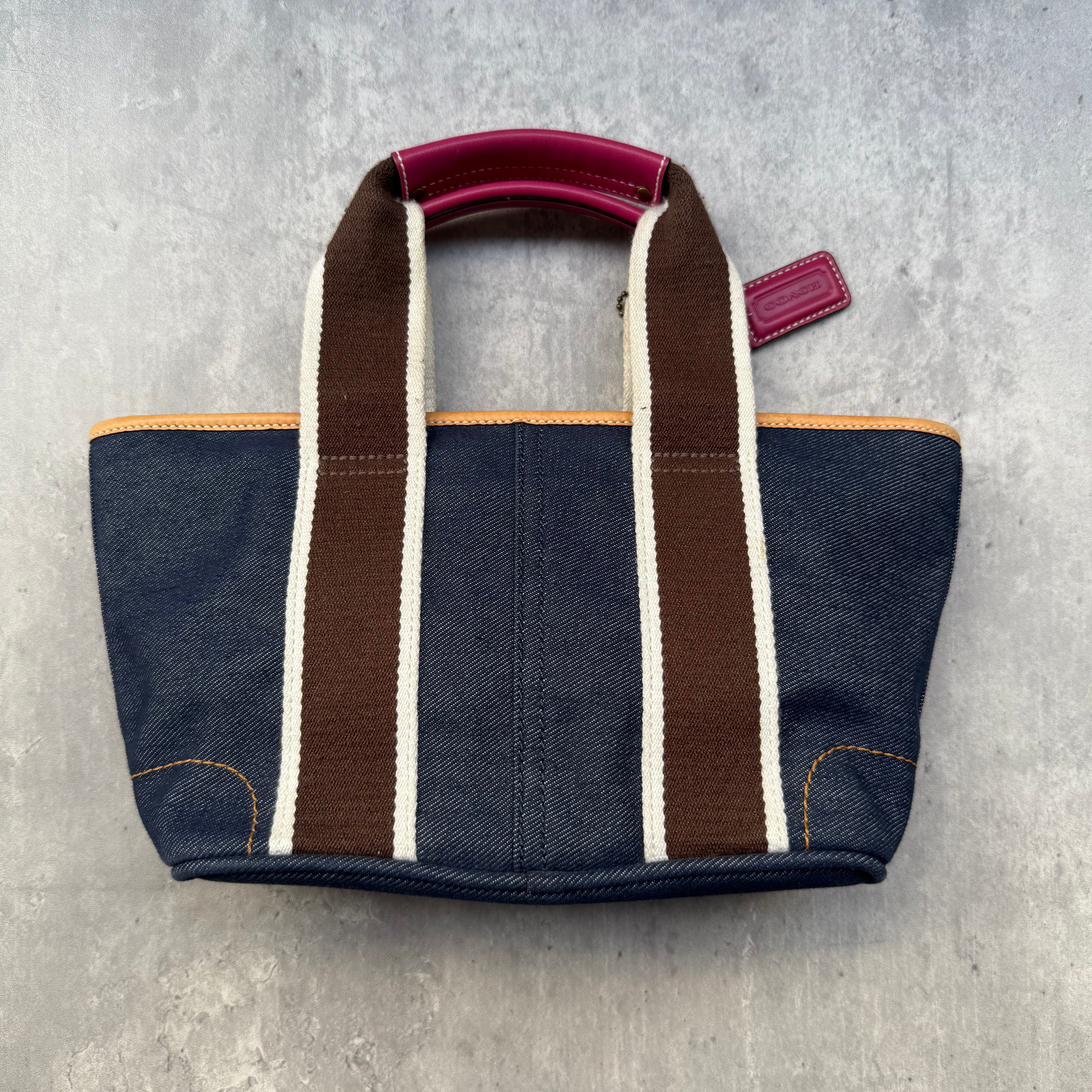 Coach Denim Hampton Mini Tote Bag Multicolor