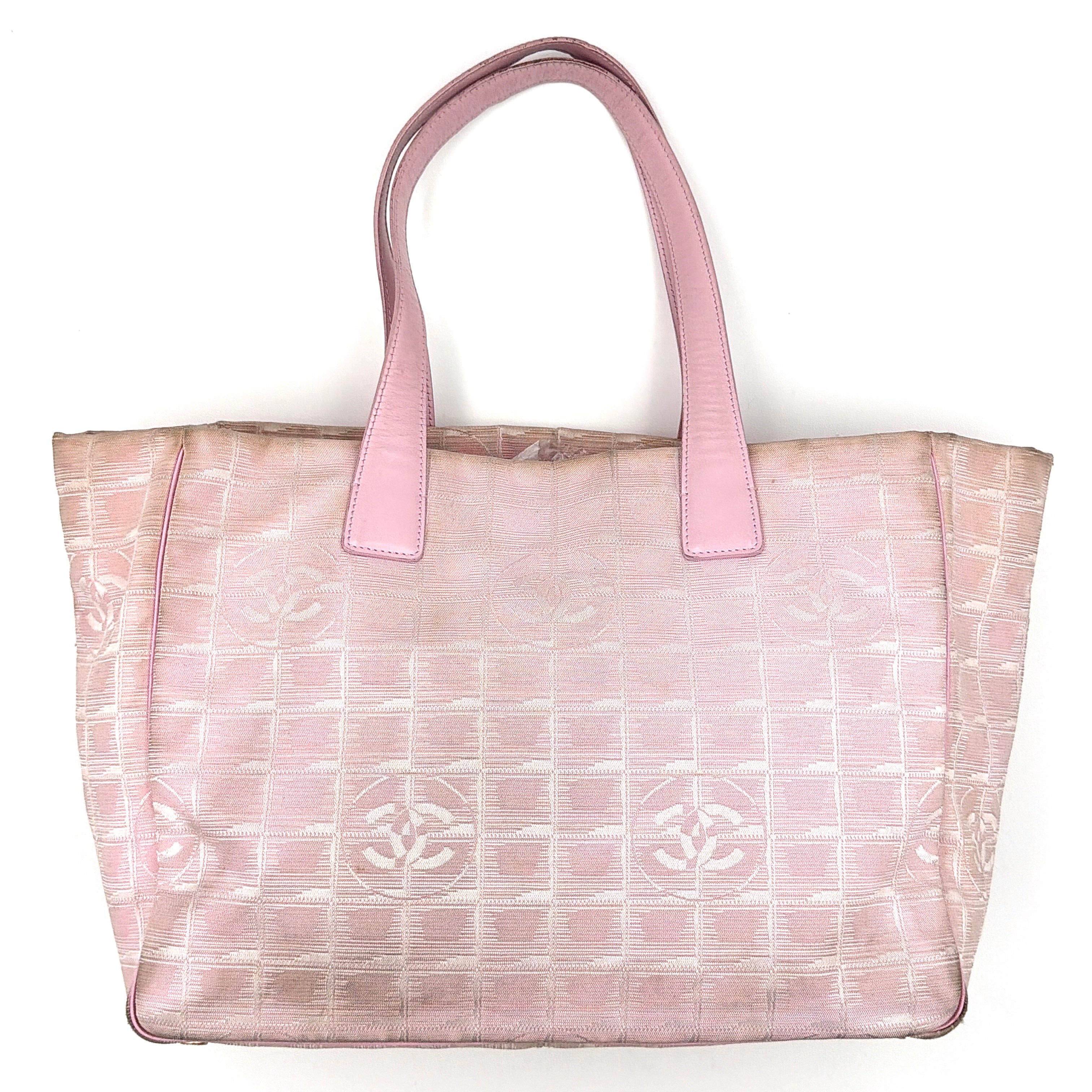 Chanel Nylon Travel Line Tote Bag Light Pink