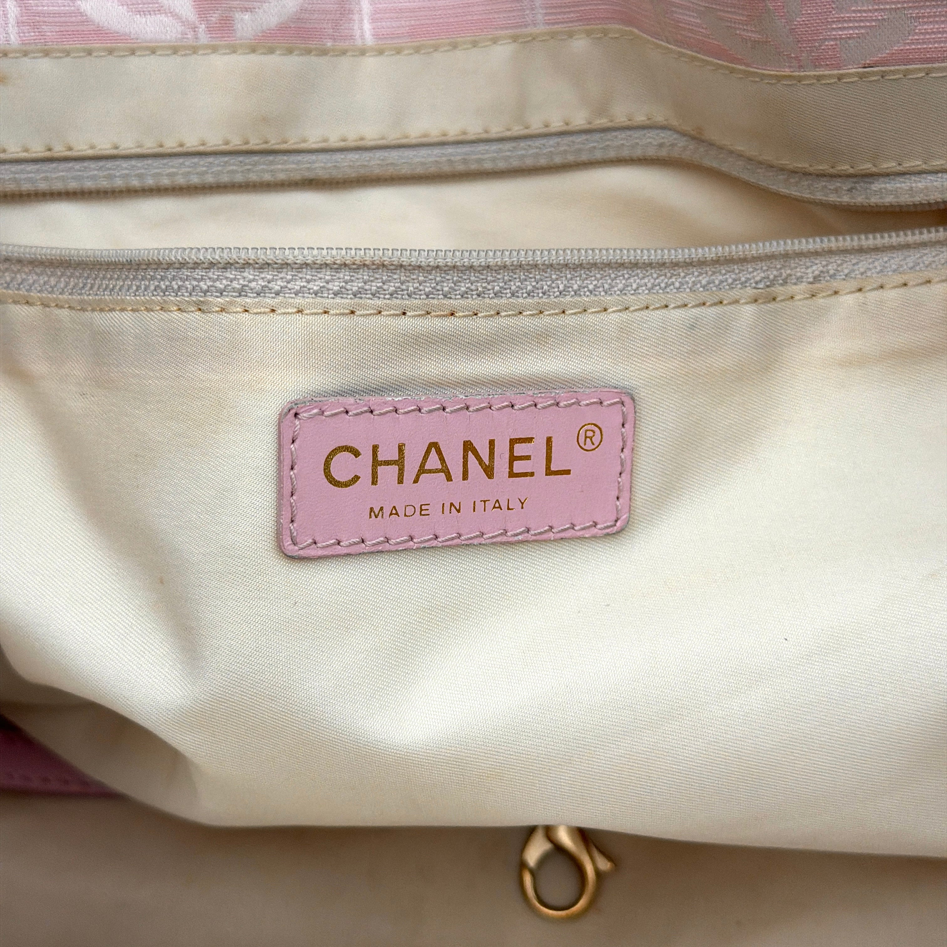 Chanel Nylon Travel Line Tote Bag Light Pink
