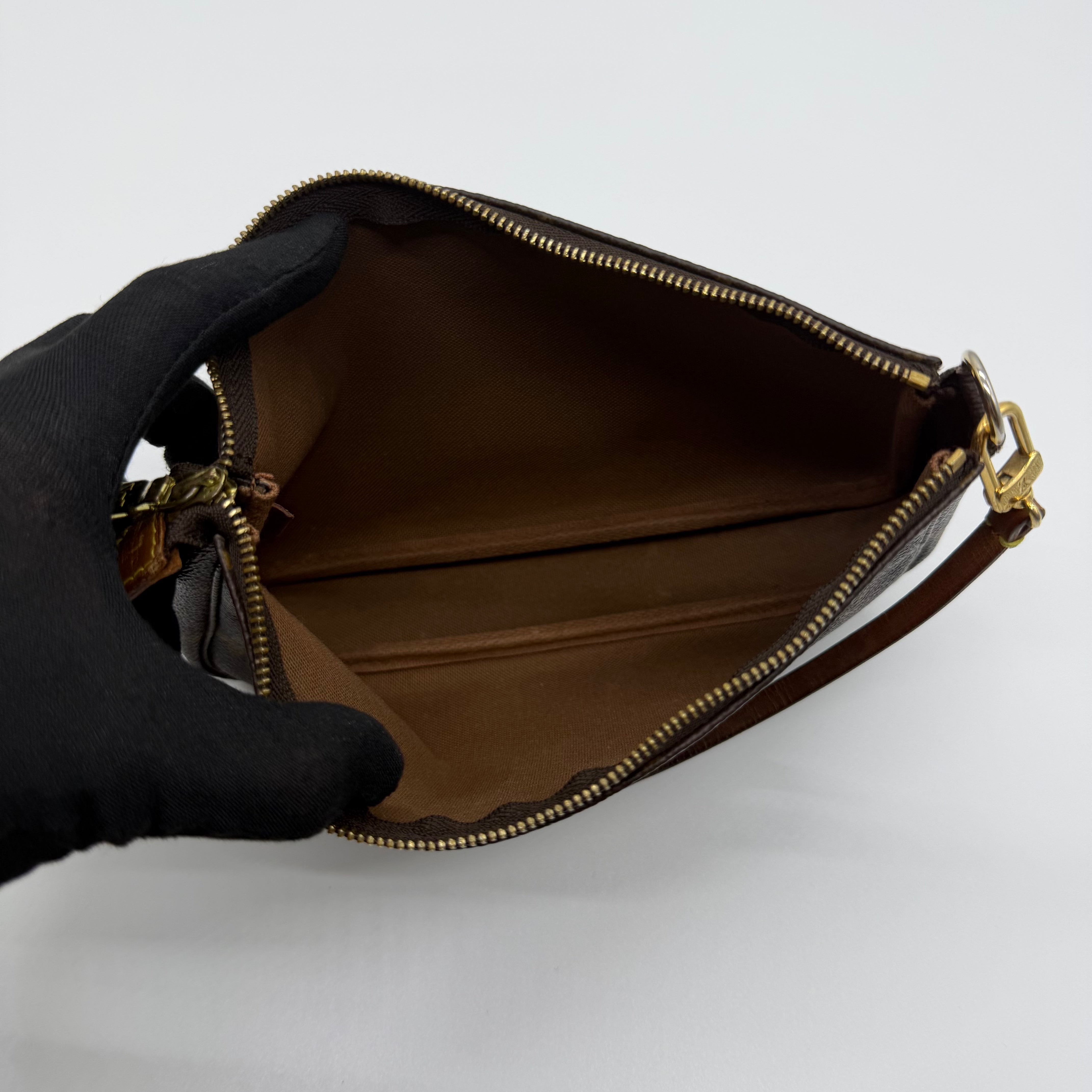 Louis Vuitton Monogram Pochette Bag Brown