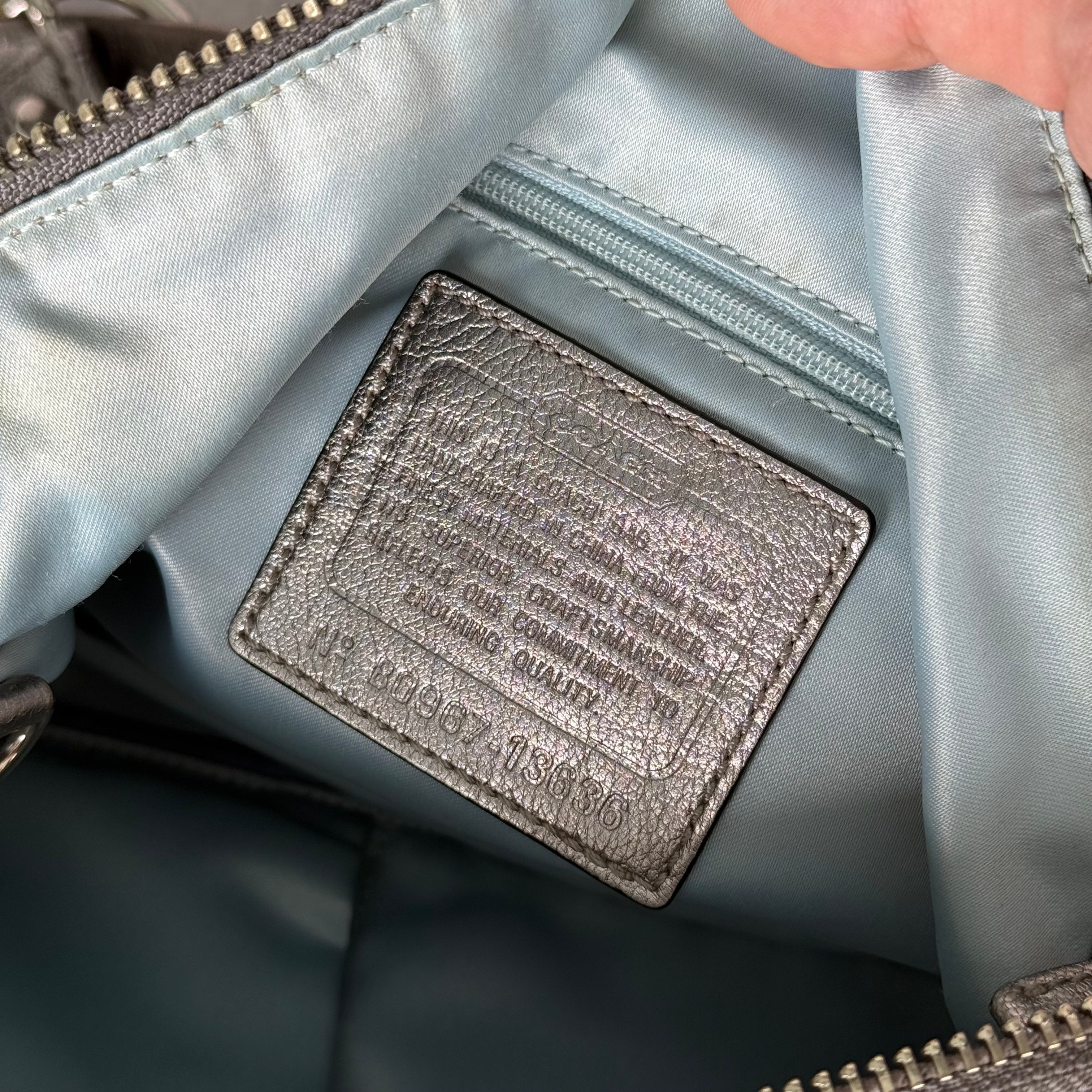 Coach Y2K Signature Hobo Shoulder Bag Silver