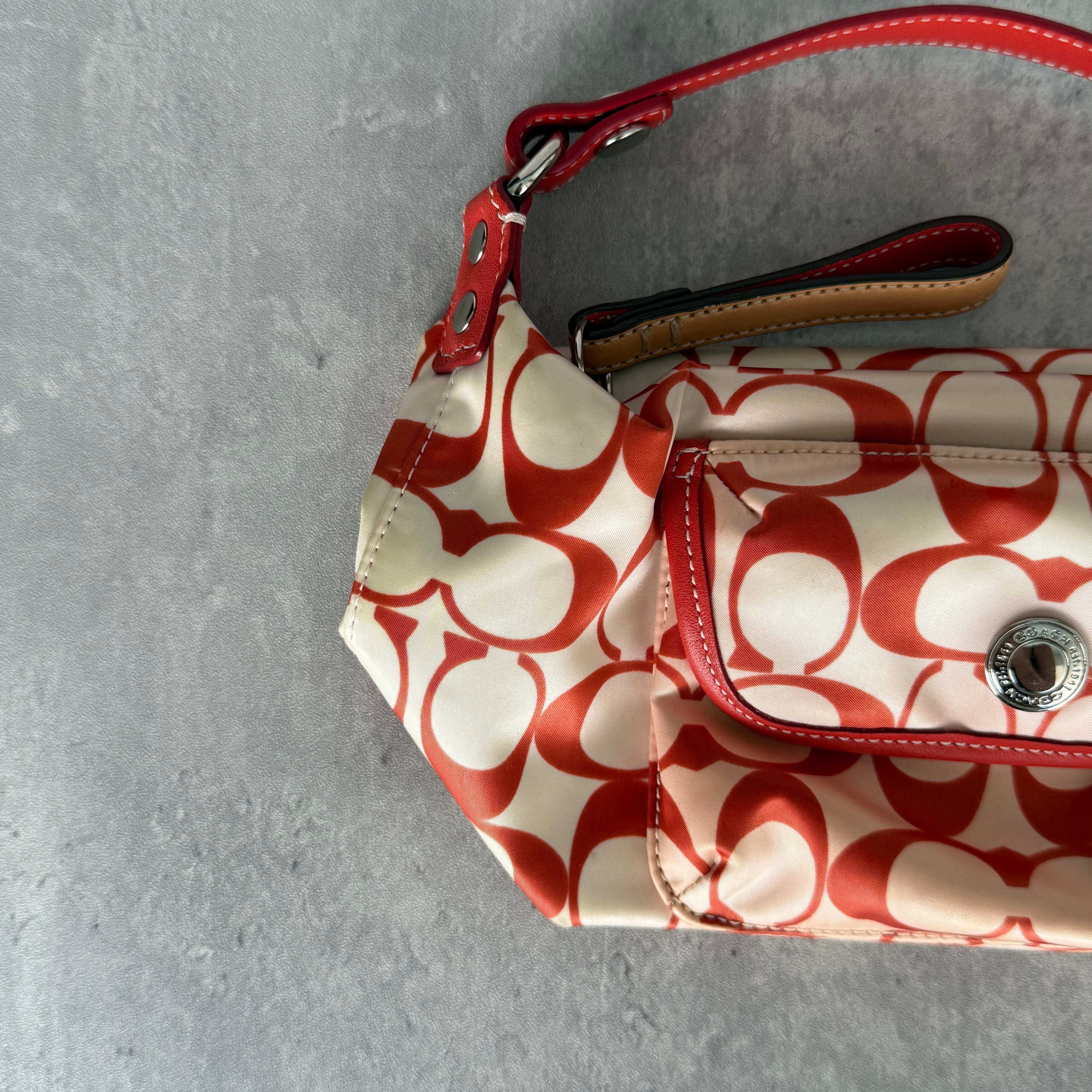 Coach Signature Canvas Mini Shoulder Bag Red/White