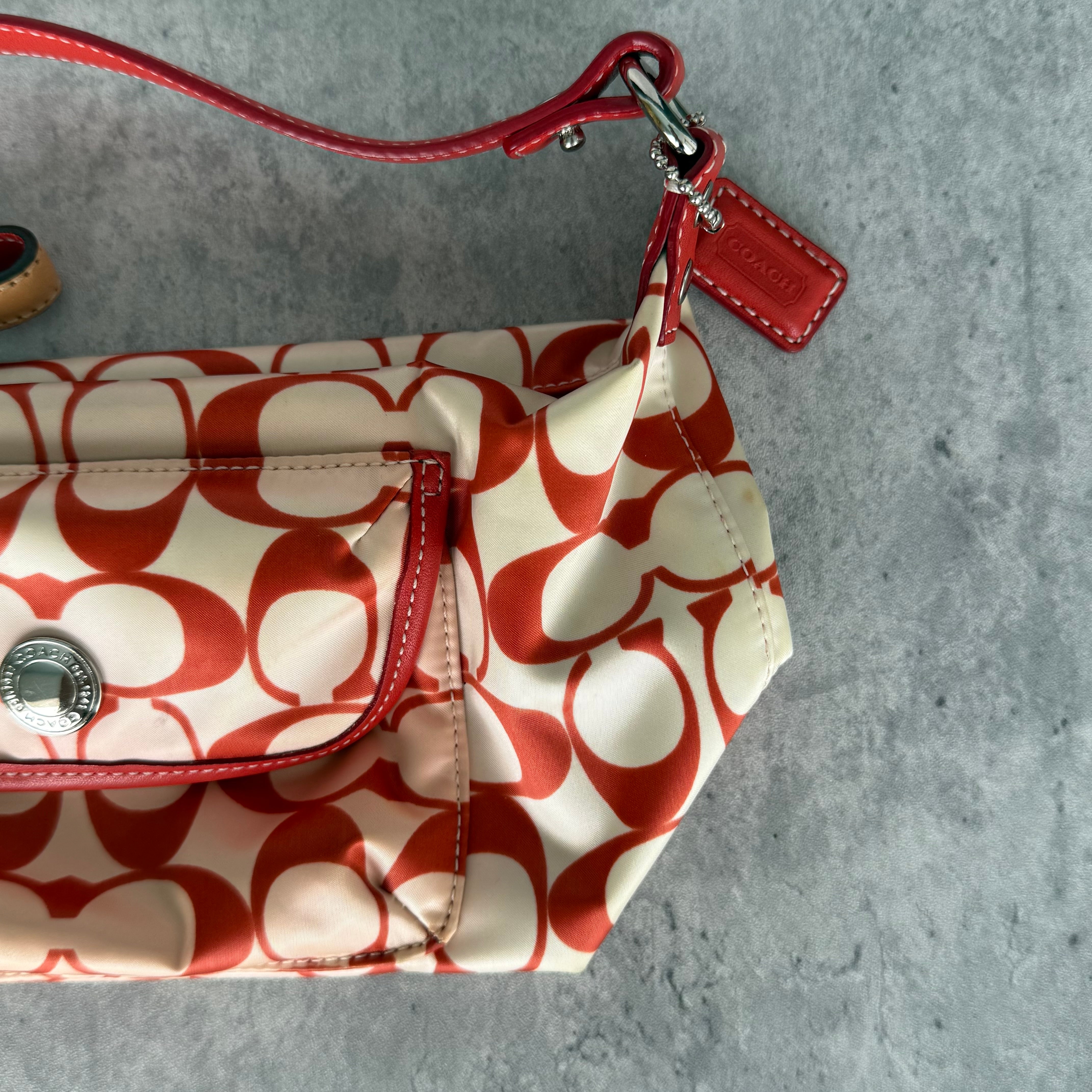 Coach Signature Canvas Mini Shoulder Bag Red/White