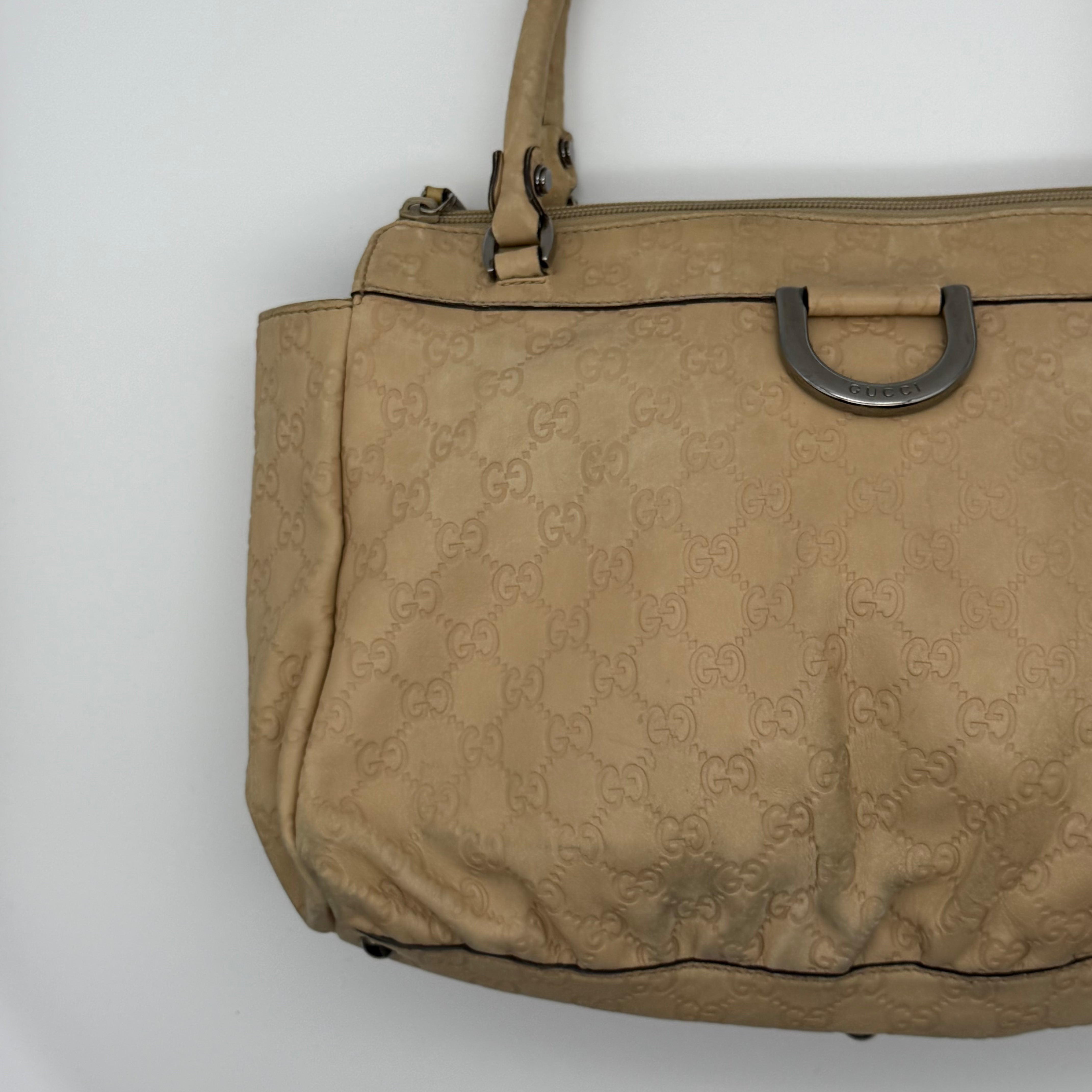 Gucci GG monogram D Ring Shoulder Bag Cream