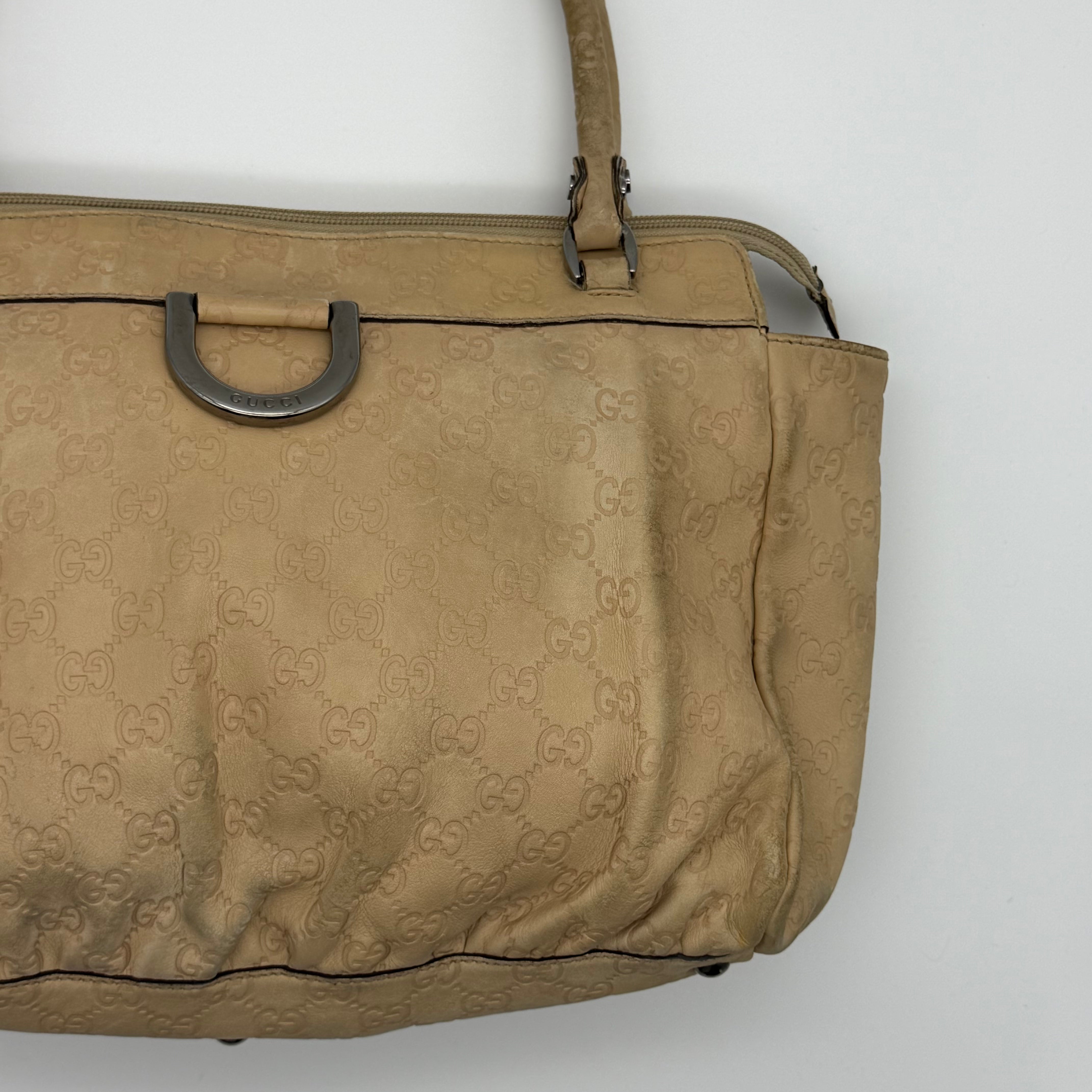 Gucci GG monogram D Ring Shoulder Bag Cream