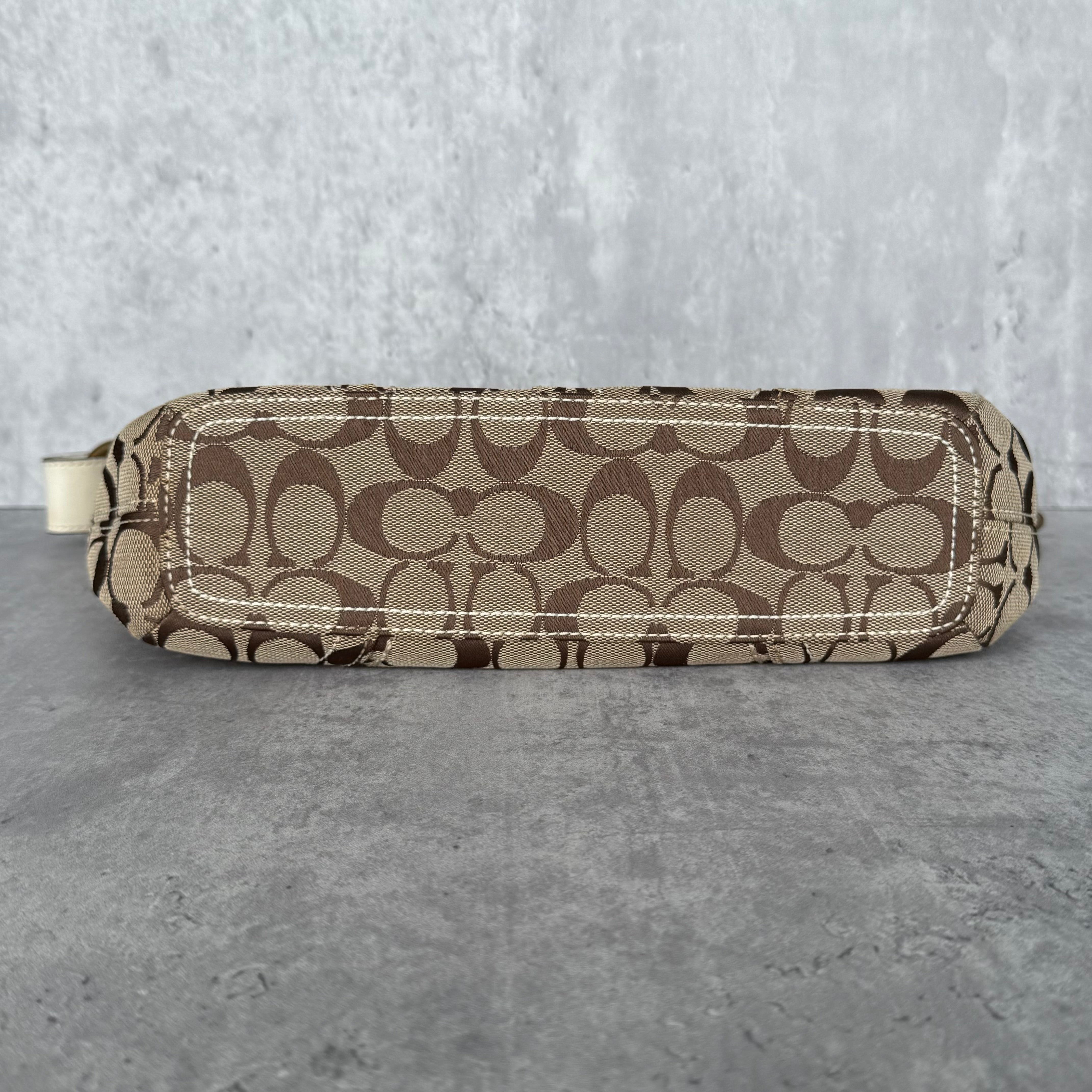 Coach Signature Canvas Convertible Shoulder Bag Cream/Beige