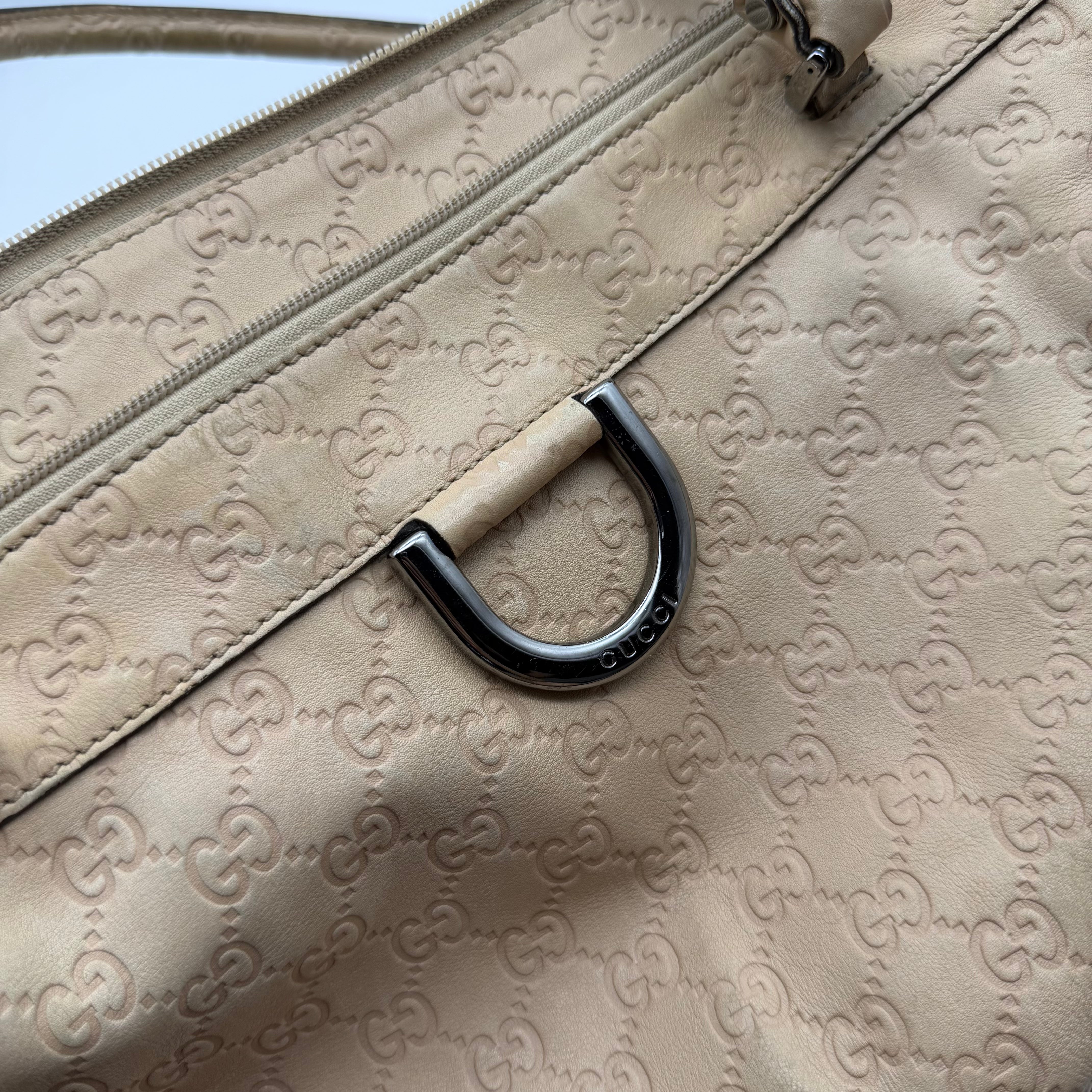 Gucci GG monogram D Ring Shoulder Bag Cream