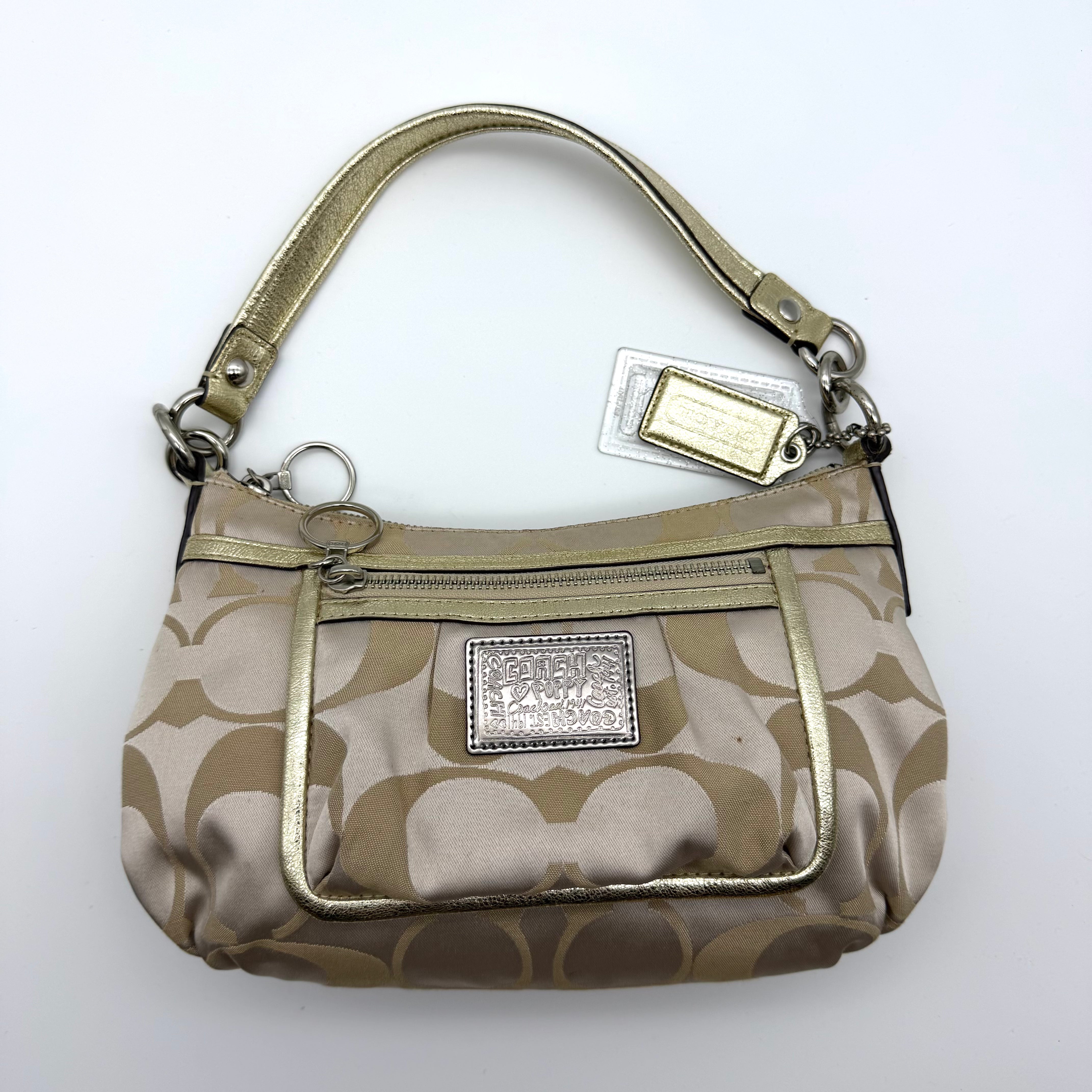Coach 2Way Signature Shoulder Bag Cream/Gold