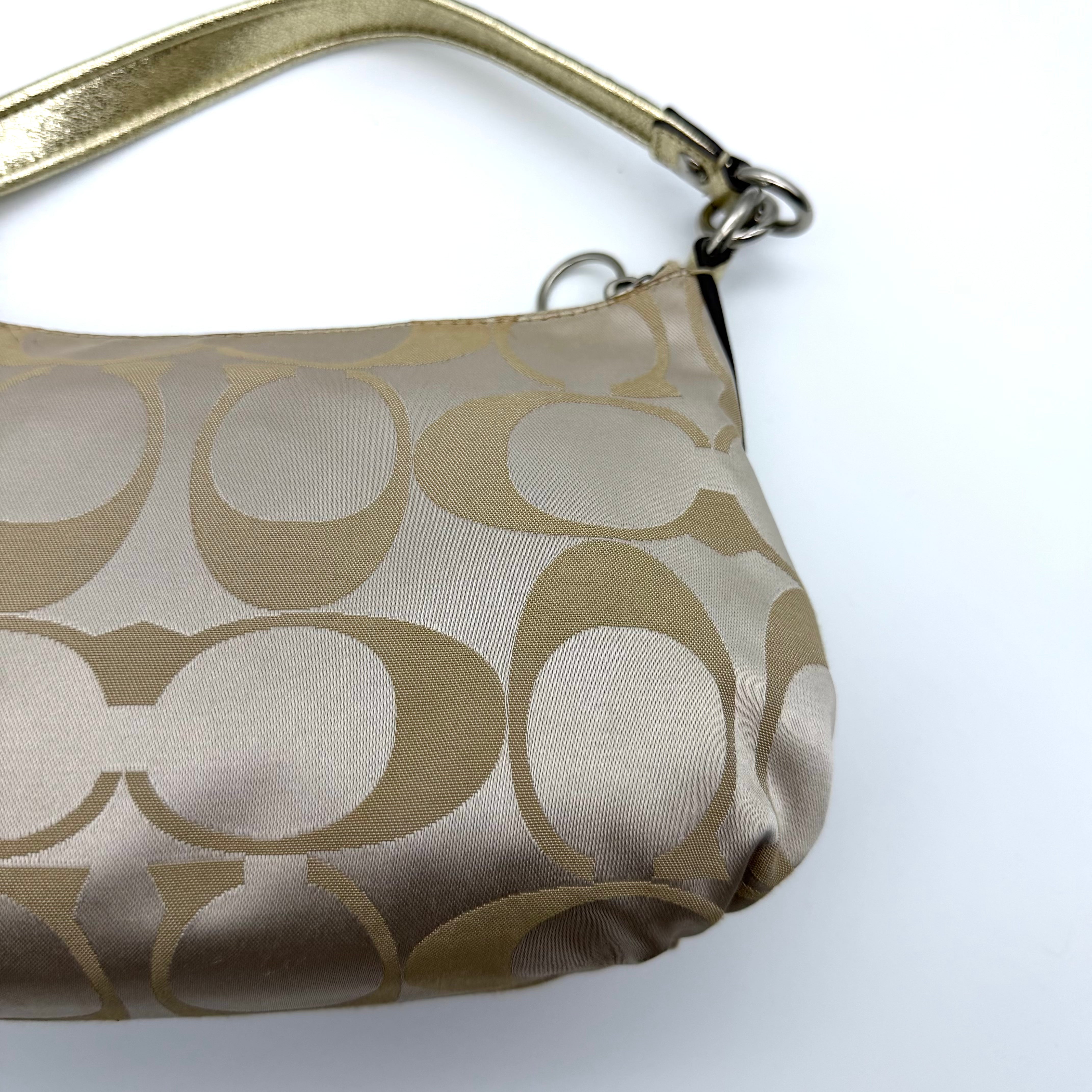 Coach 2Way Signature Shoulder Bag Cream/Gold