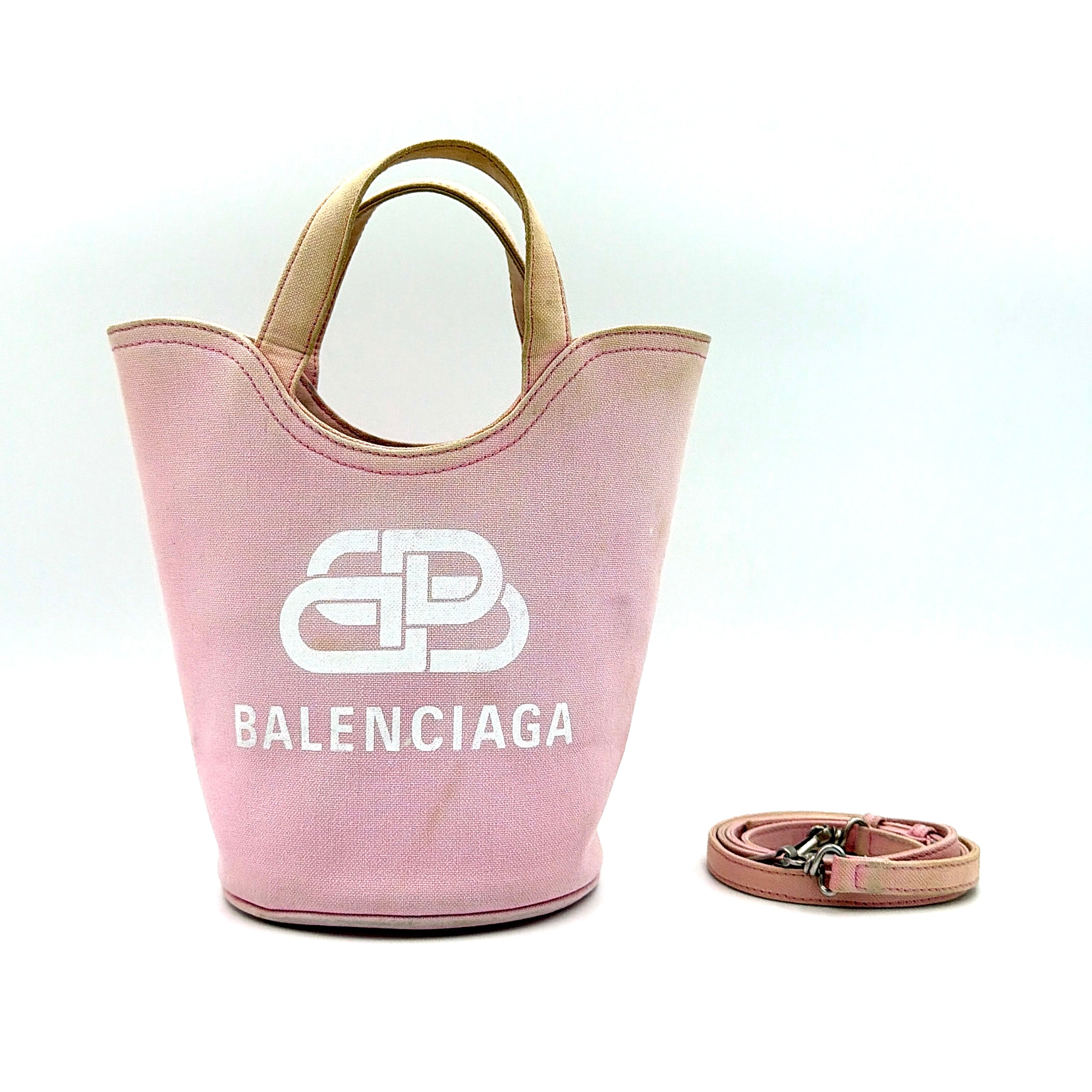 Balenciaga 2Way Wave Bucket Bag Pink