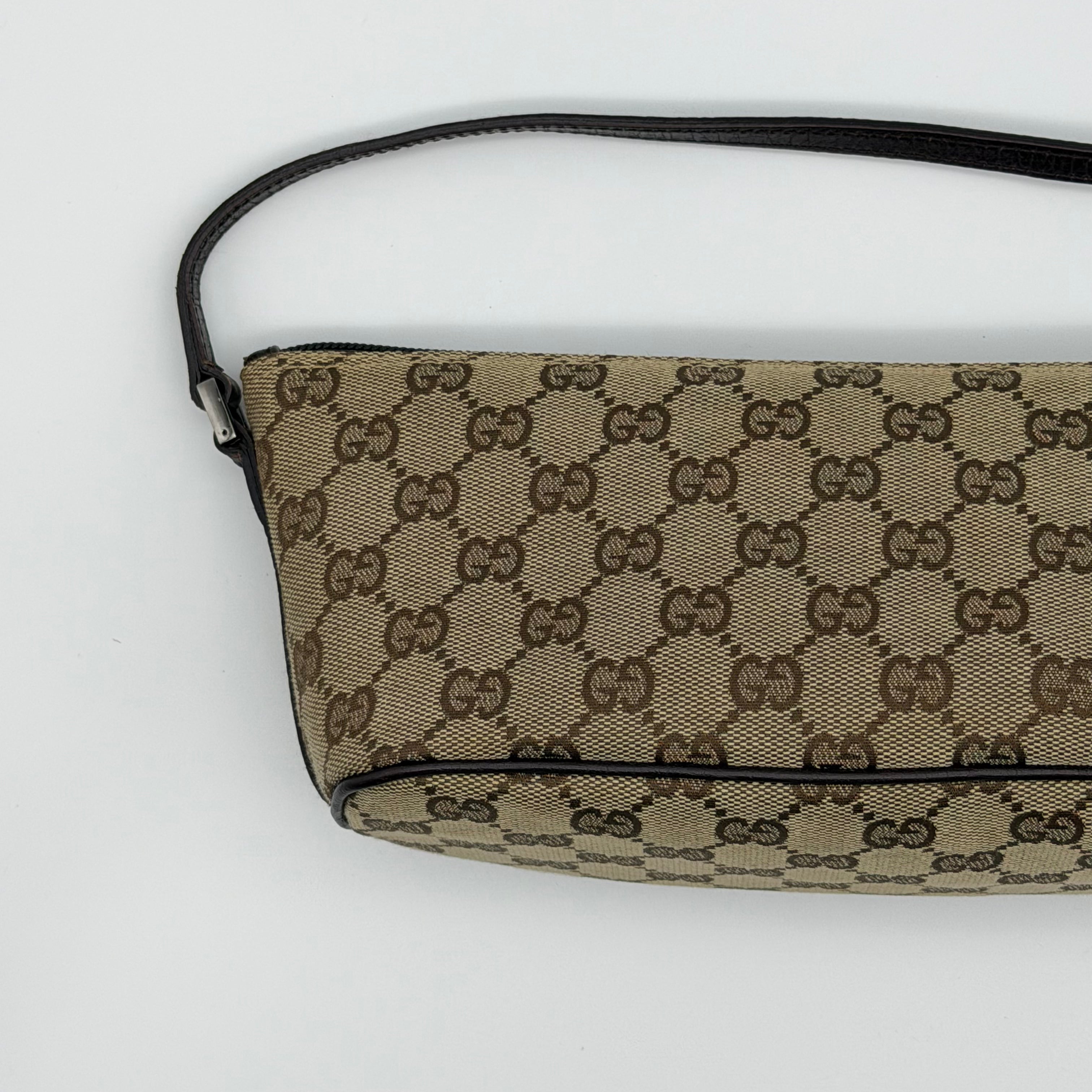 Gucci GG Monogram Pochette Boat Shoulder Bag Beige