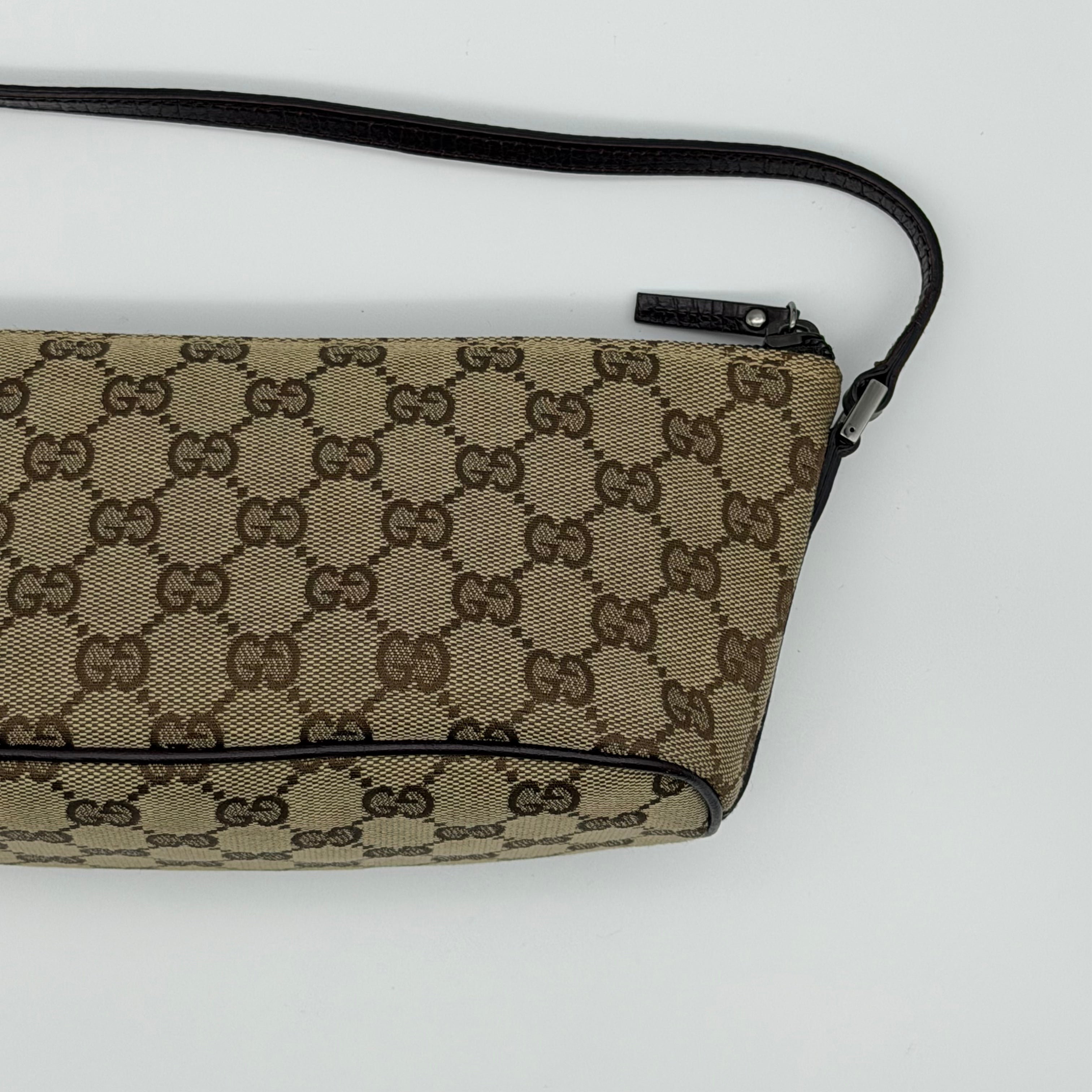 Gucci GG Monogram Pochette Boat Shoulder Bag Beige