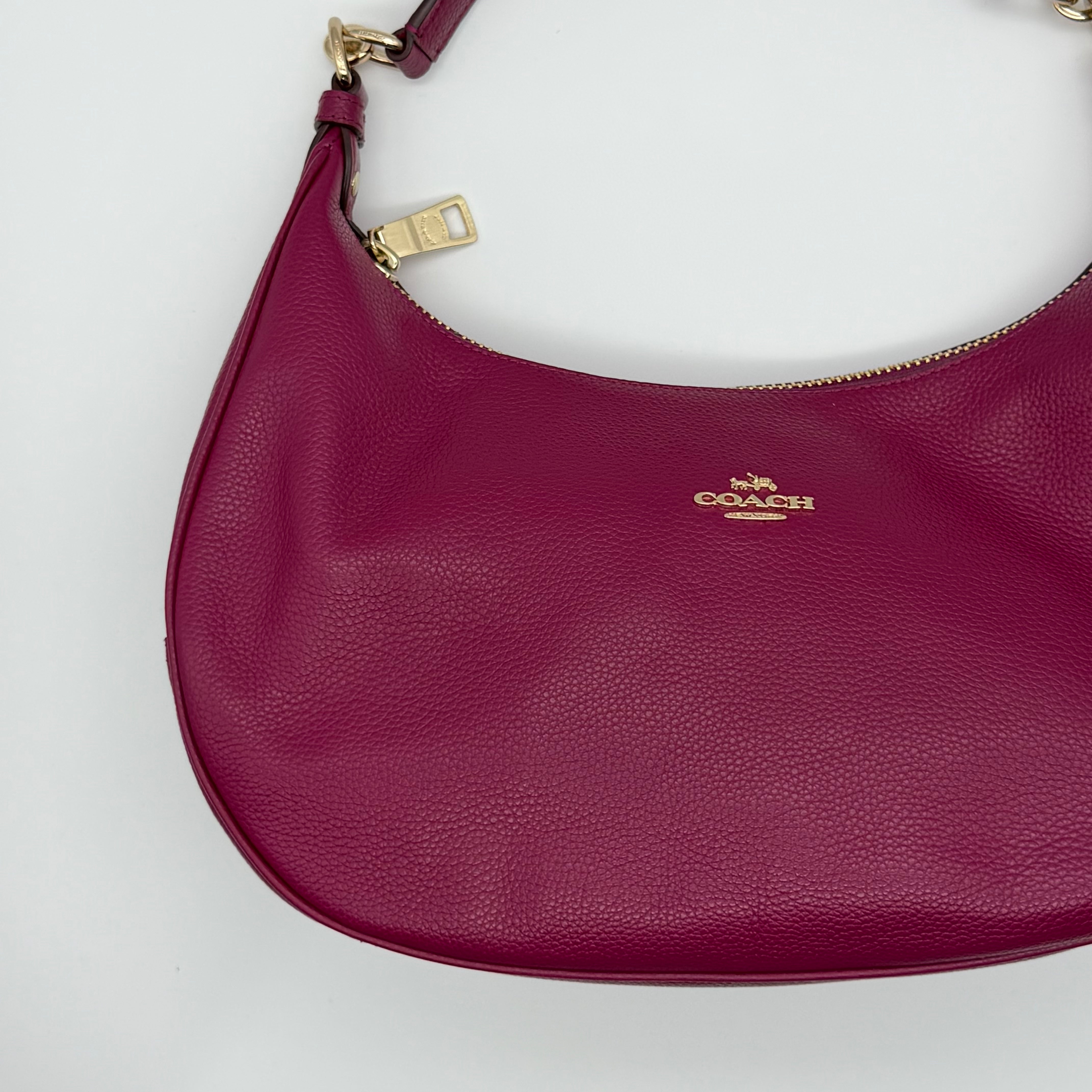 Coach 2Way Leather Hobo Shoulder Bag Pink