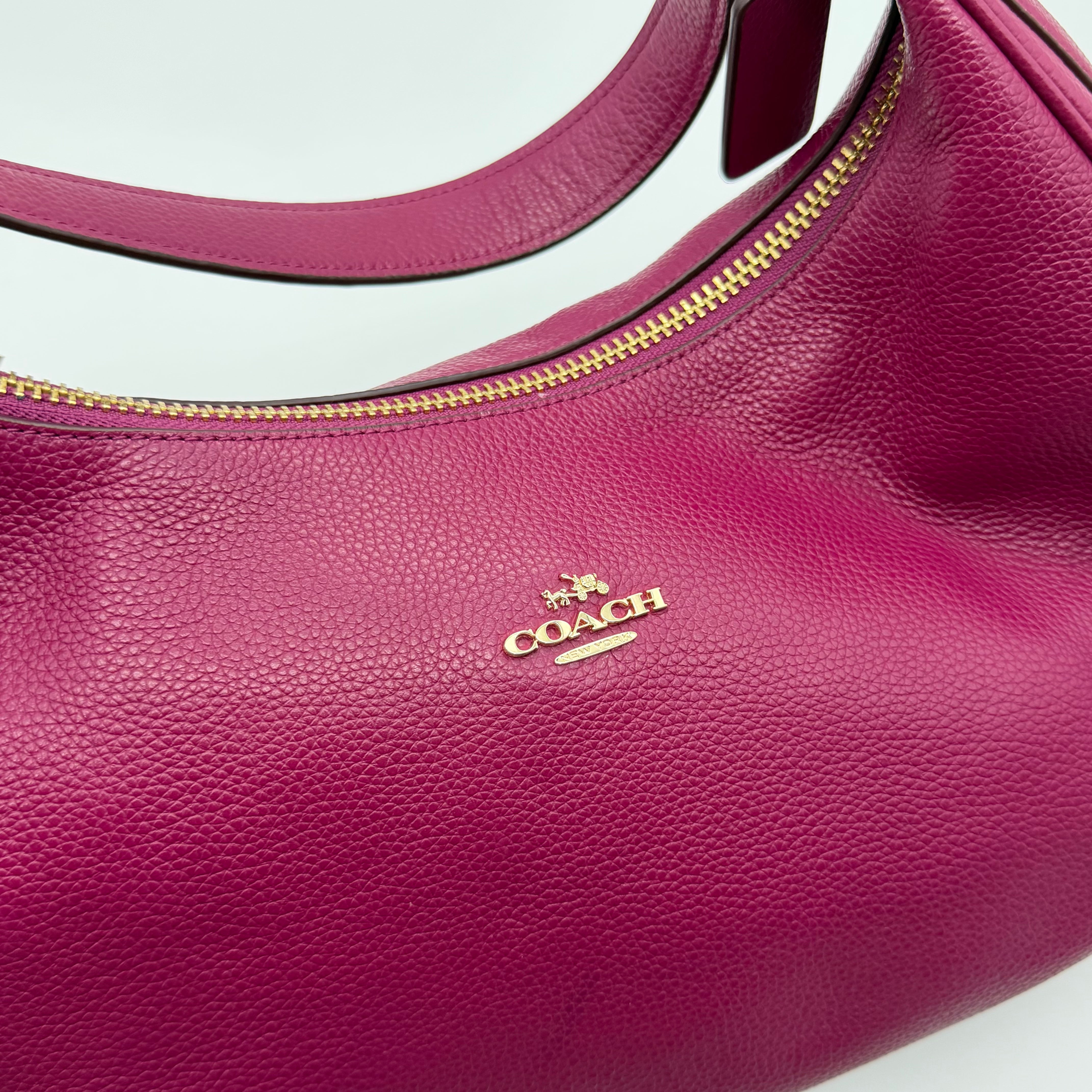 Coach 2Way Leather Hobo Shoulder Bag Pink