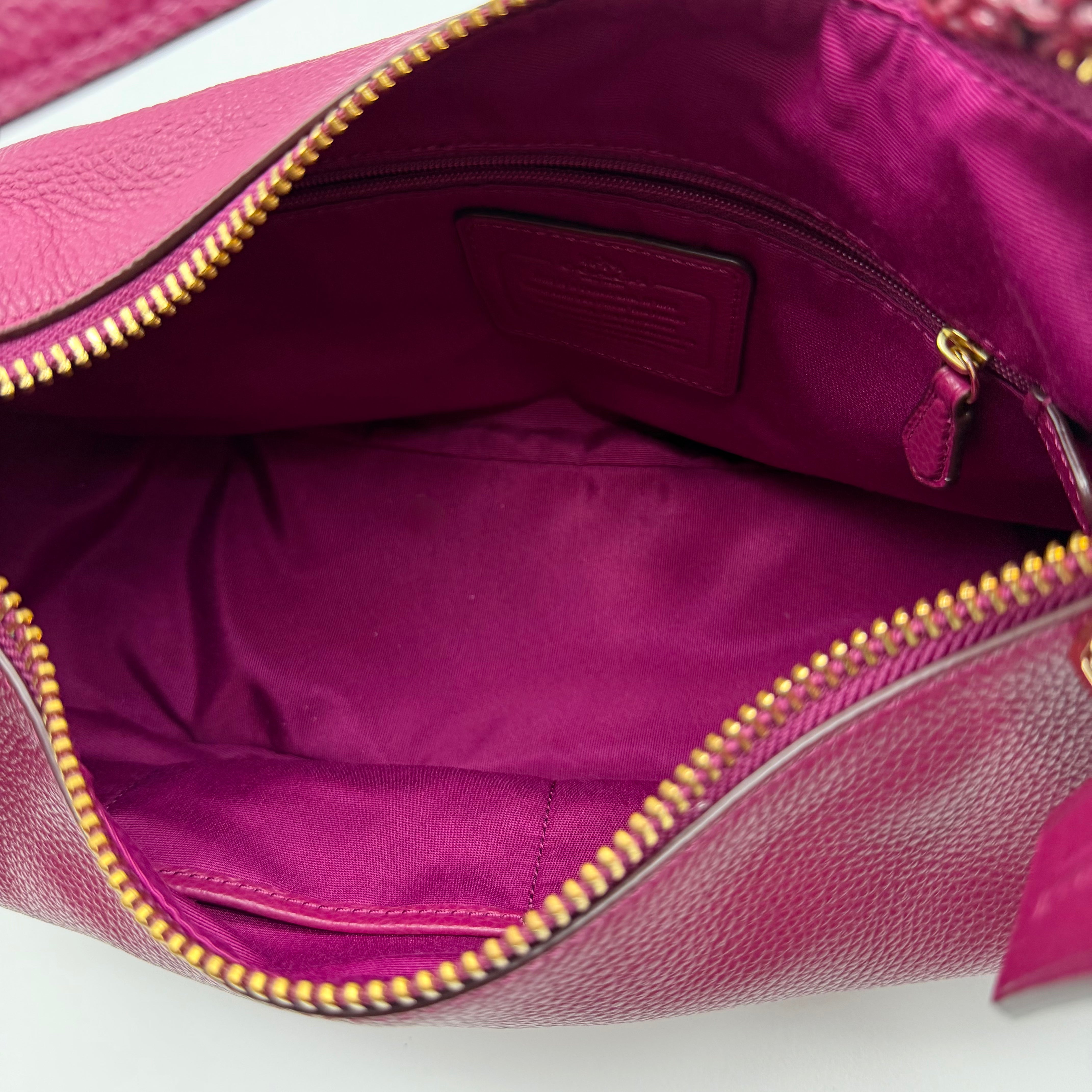 Coach 2Way Leather Hobo Shoulder Bag Pink