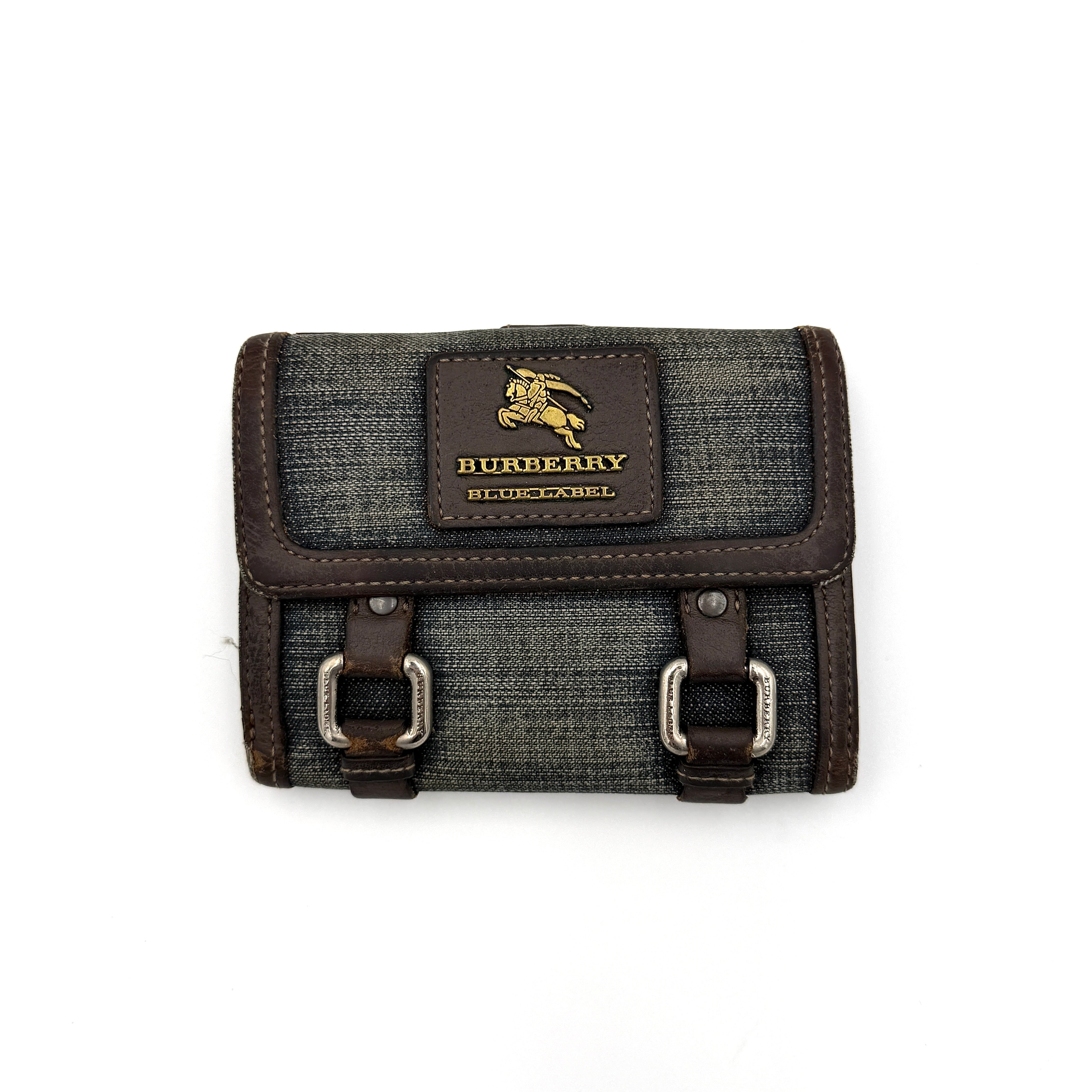Burberry Blue Label Buckle Denim Wallet