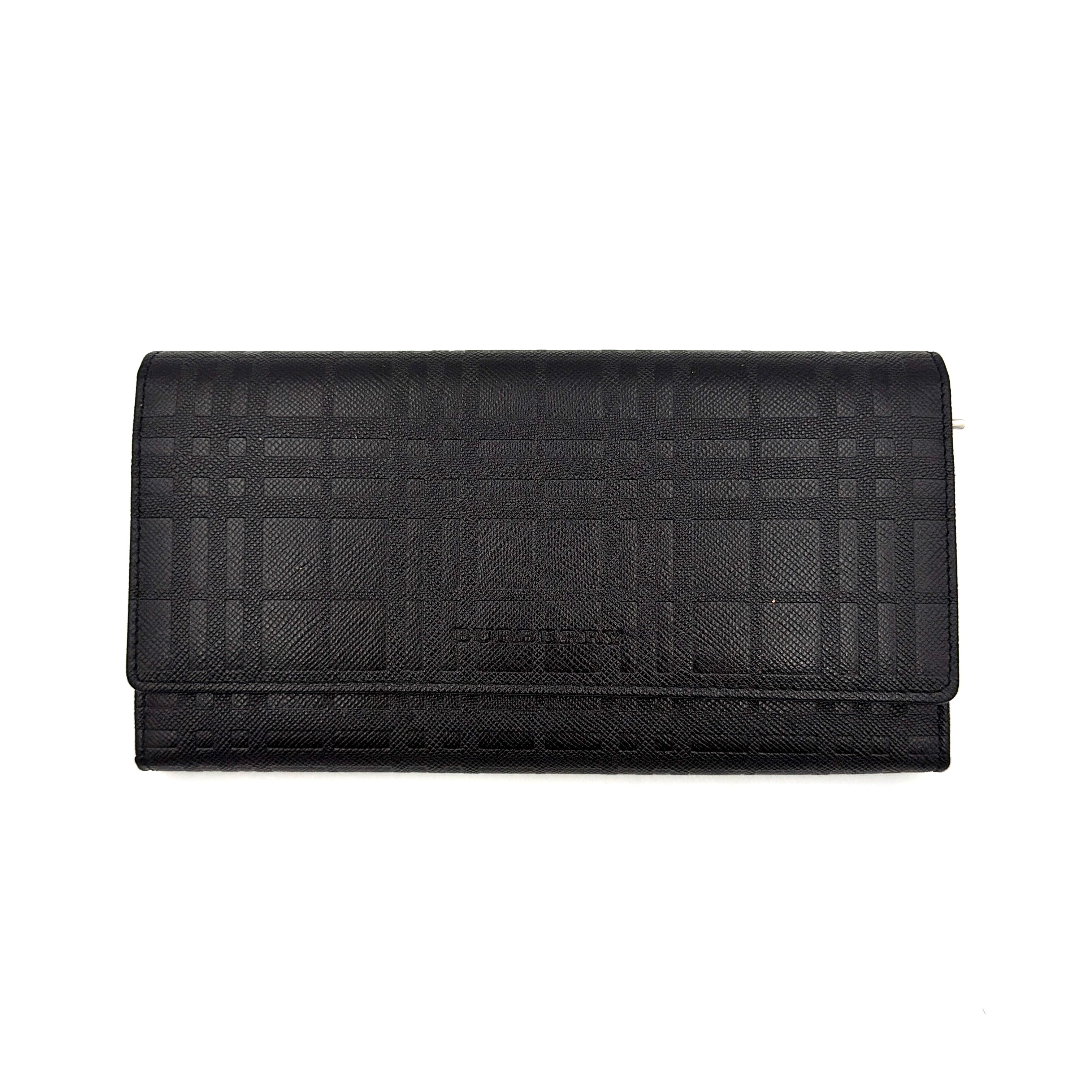 Burberry Embossed Check Continental Wallet Black