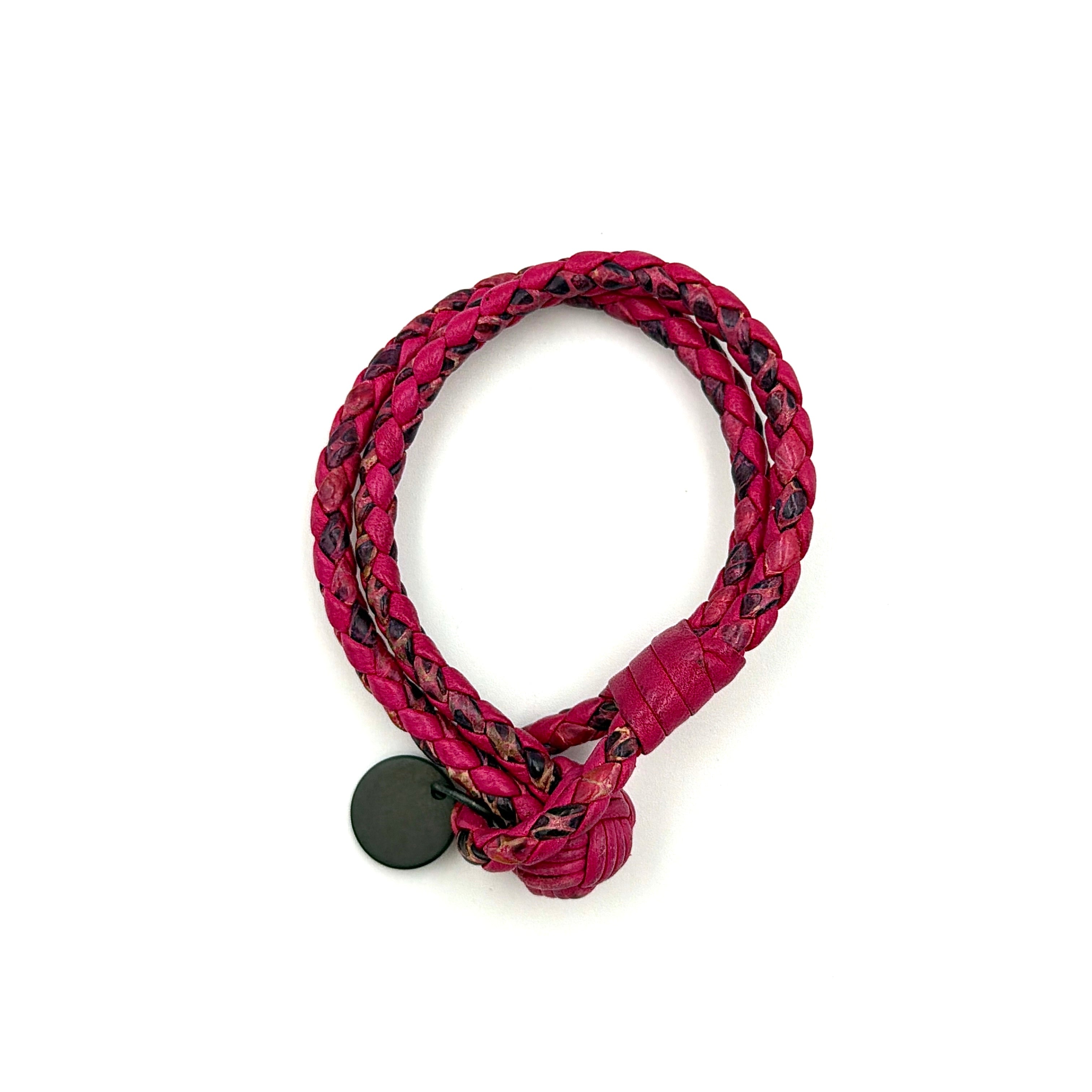 Bottega Veneta Intrecciato Bracelet Fuchsia Pink