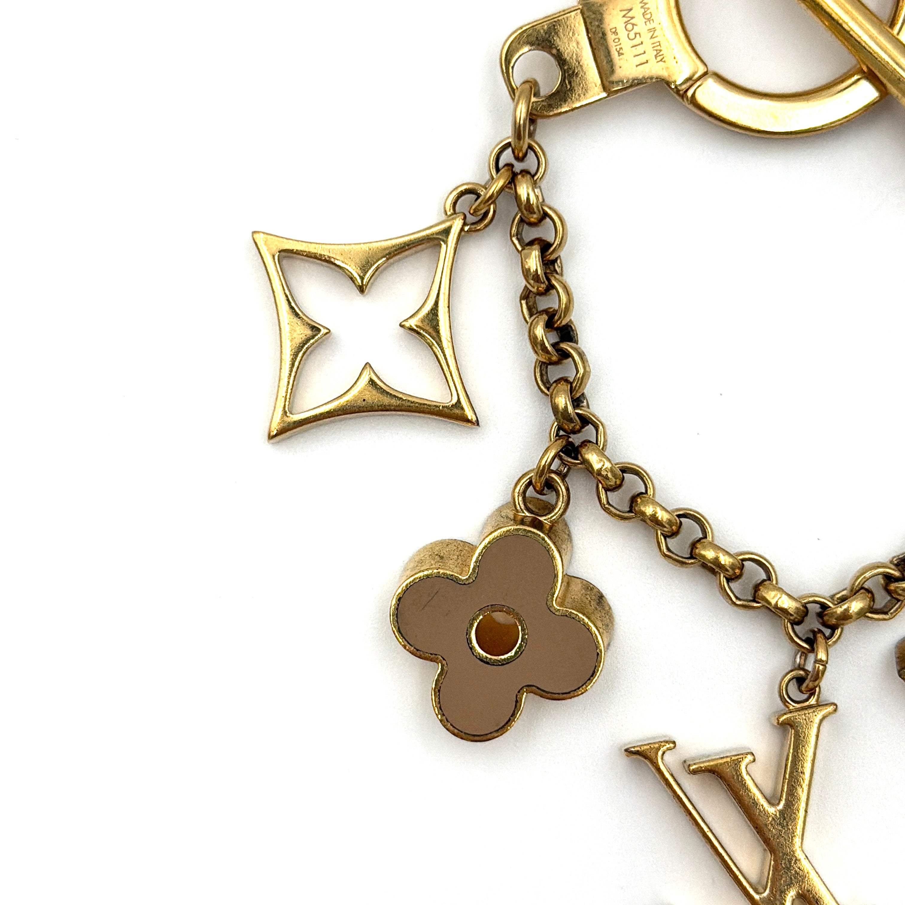 Louis Vuitton Fleur de Monogram Bag Charm Gold