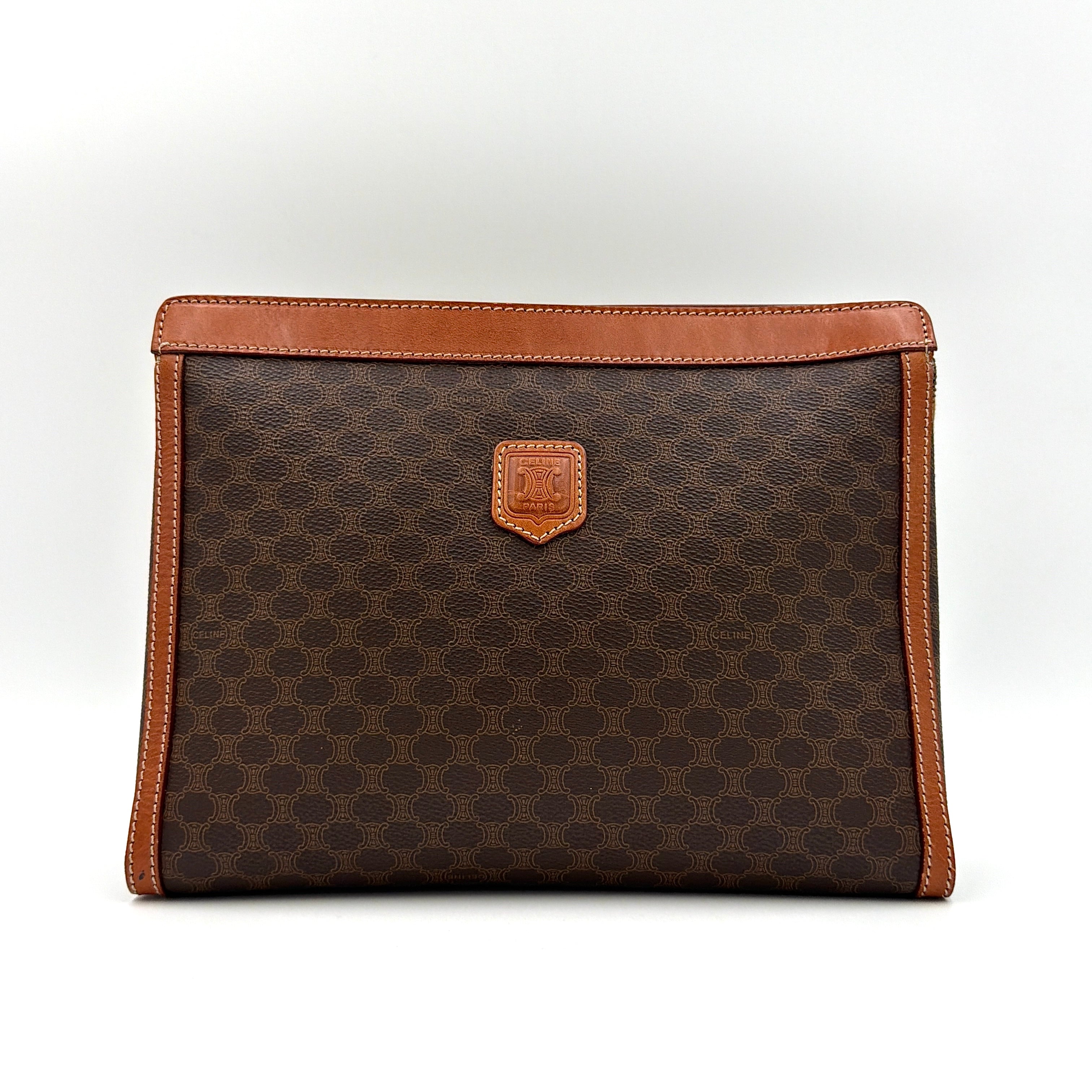 Celine Macadam Clutch Bag Brown