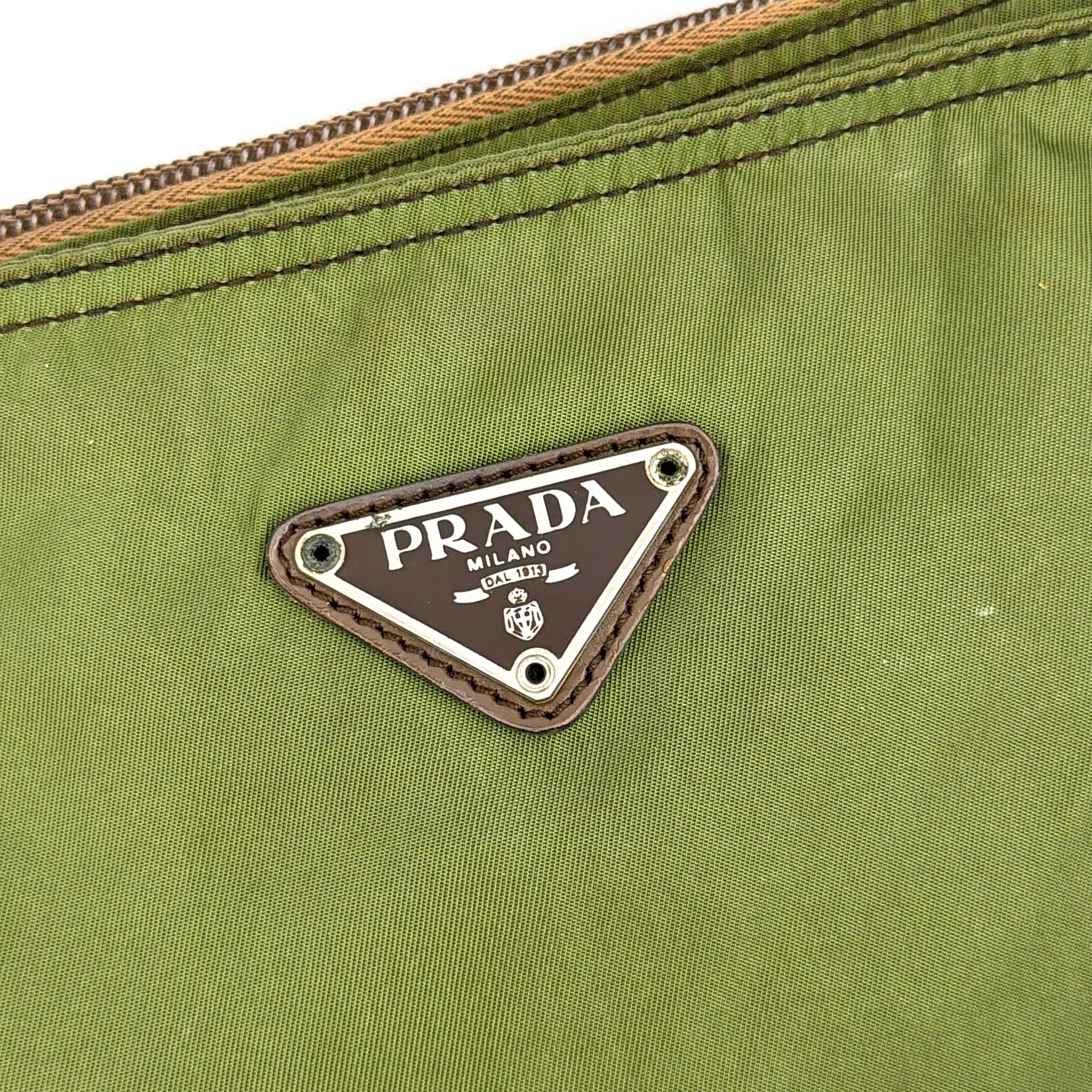 Prada Tessuto Nylon Crossbody Bag Olive Green
