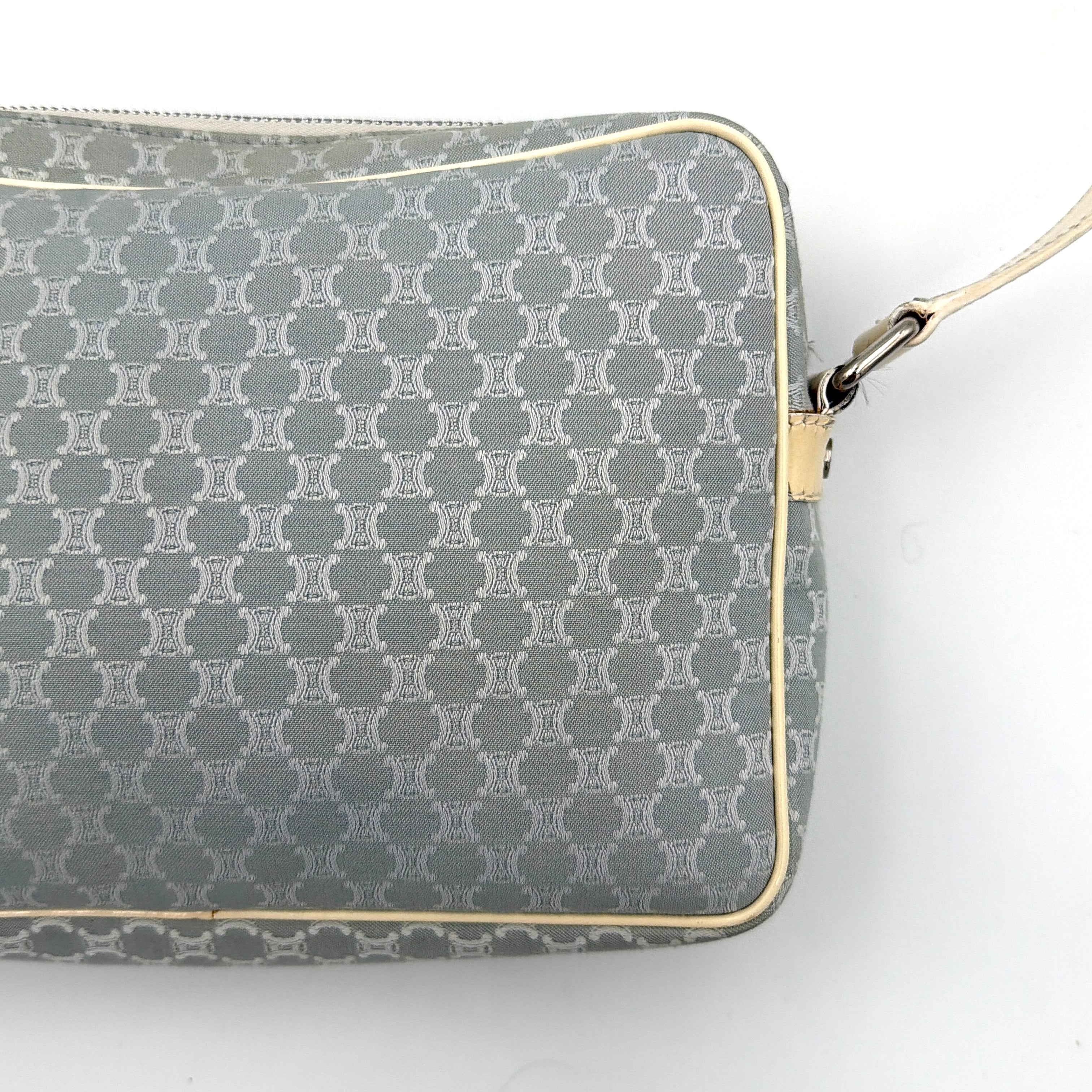 Celine Macadam Canvas Crossbody Bag Light Blue
