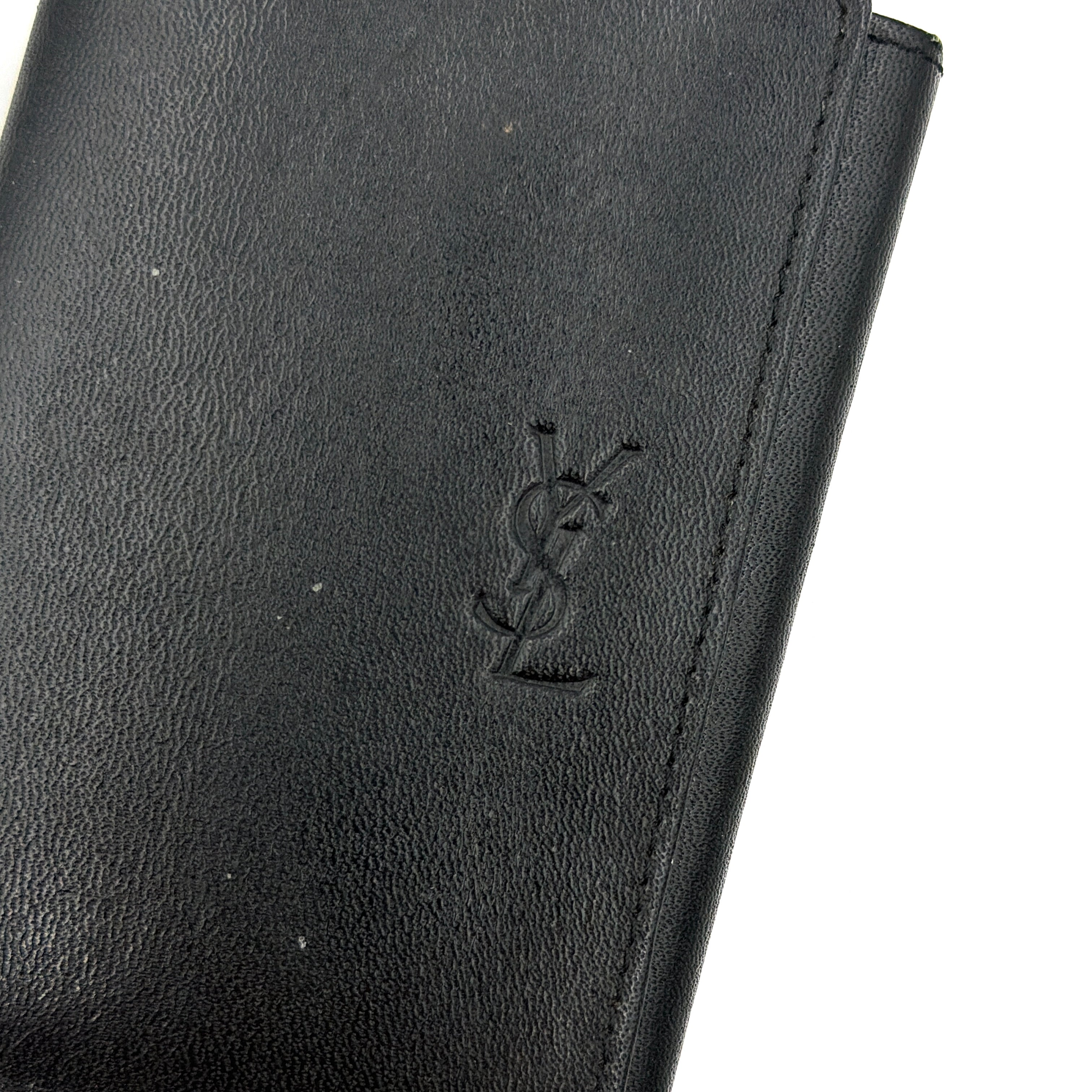 Saint Laurent Tiny Cassandre Credit Card Wallet Black