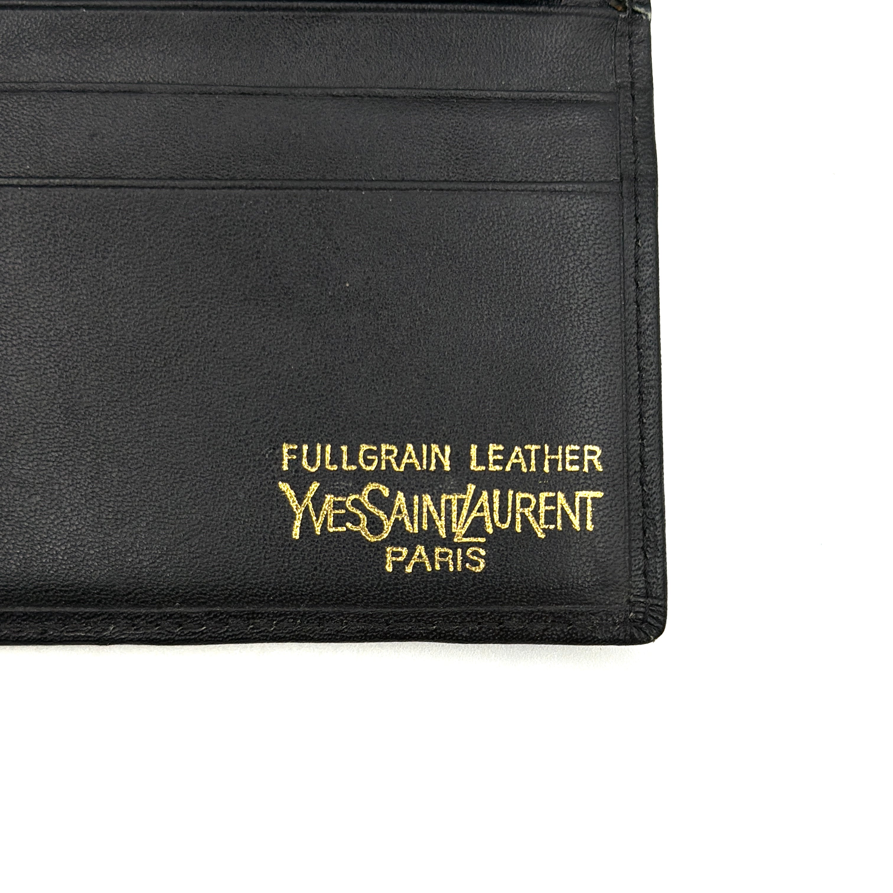 Saint Laurent Tiny Cassandre Credit Card Wallet Black