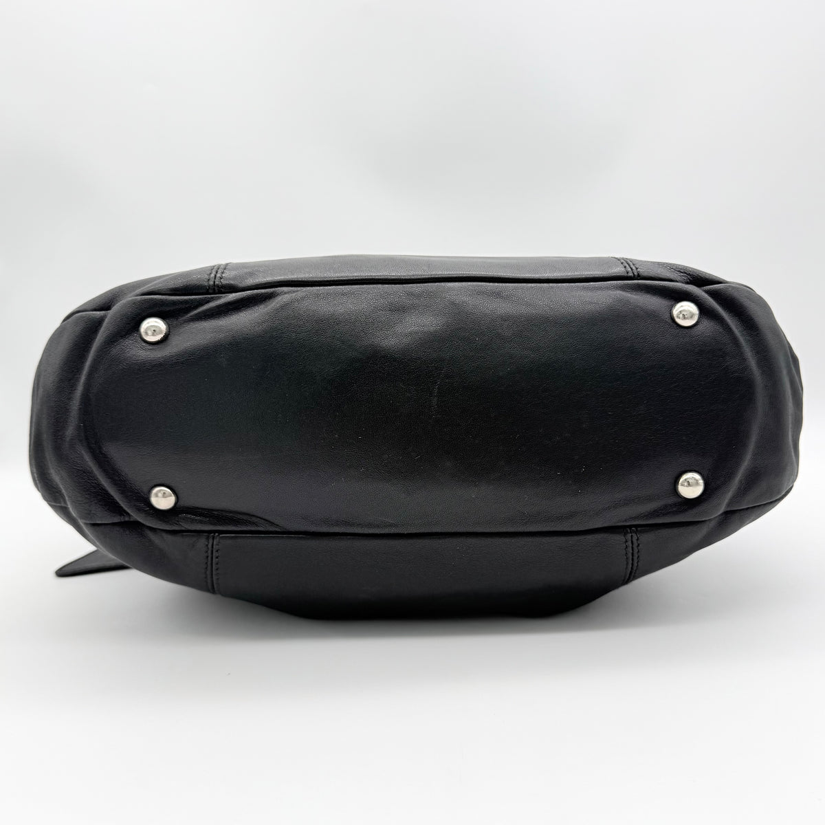 Furla Twisted Leather Tote Bag Black
