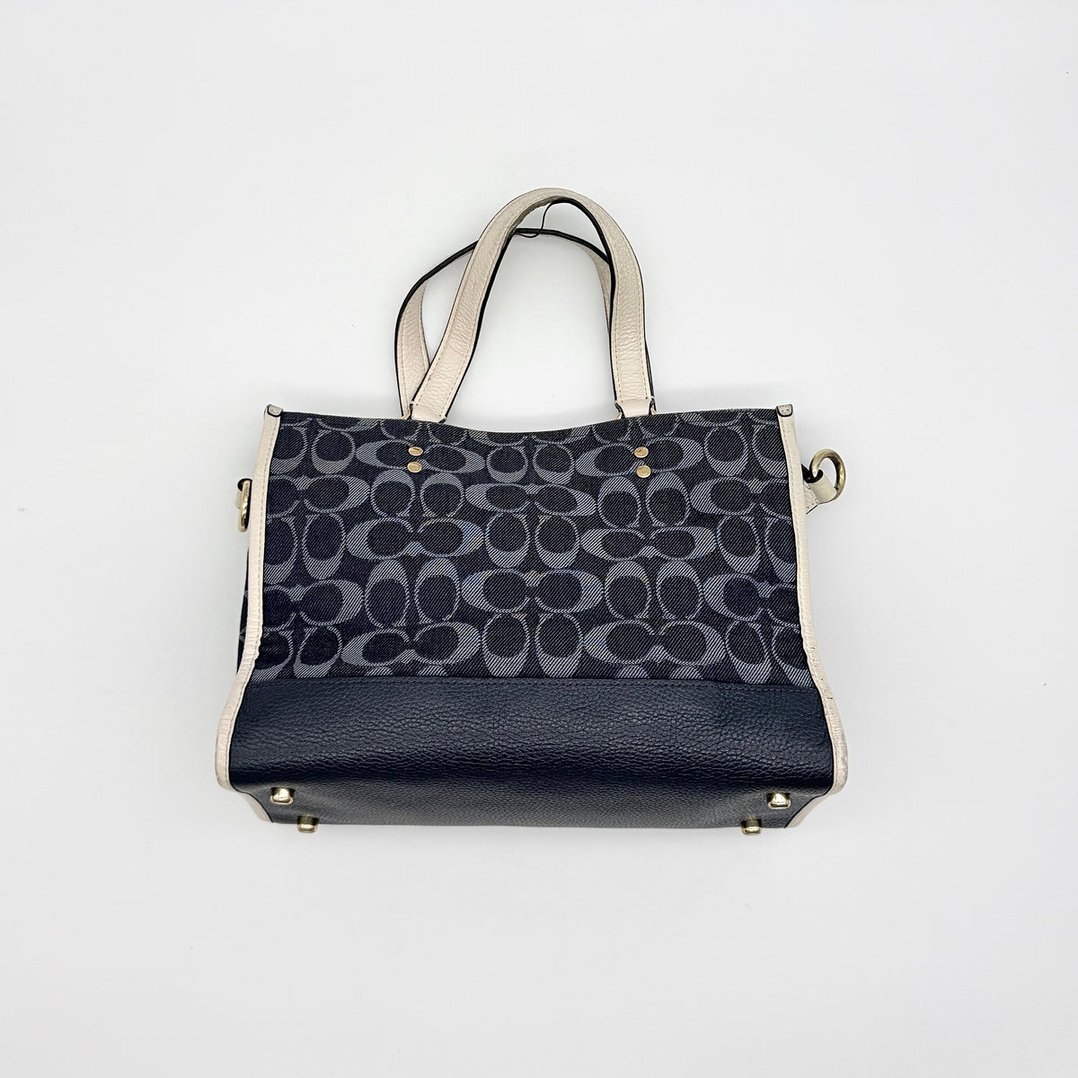 Coach 2Way Dempsey Carryall Tote Bag Blue/White