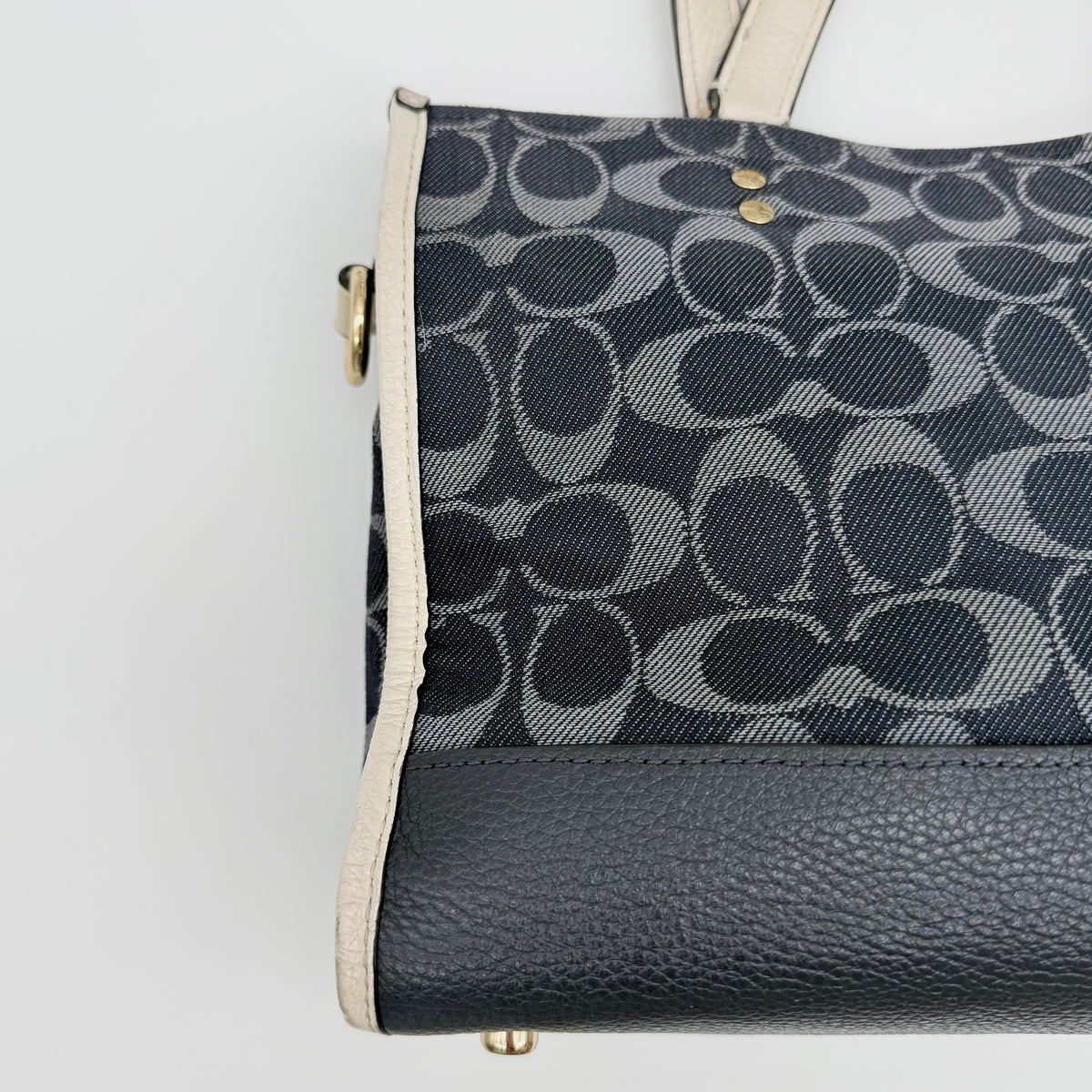 Coach 2Way Dempsey Carryall Tote Bag Blue/White