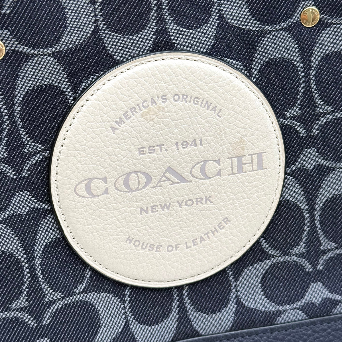 Coach 2Way Dempsey Carryall Tote Bag Blue/White